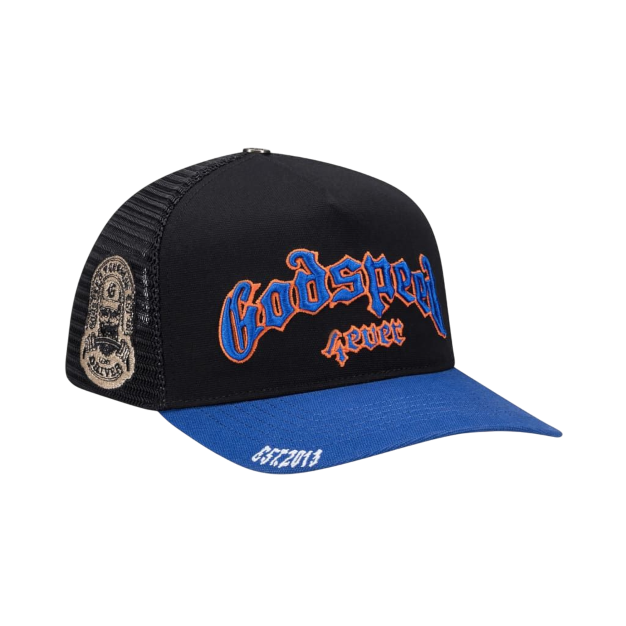 Godspeed Forever Trucker Hat (Black/Blue/Orange)