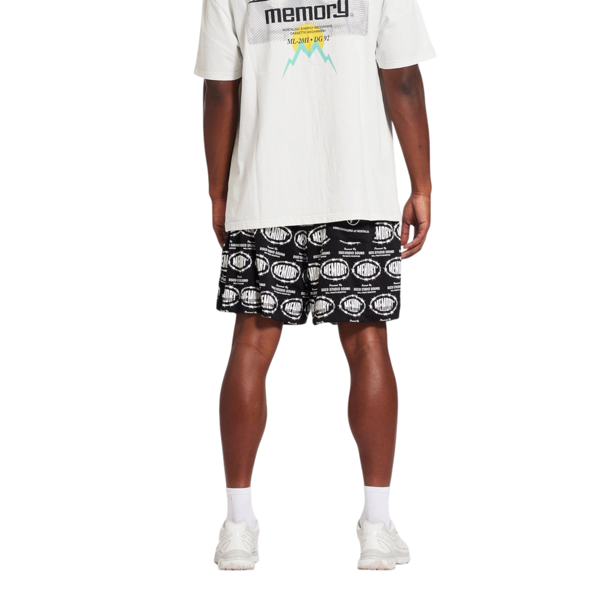 Memory Lane Barbwire Print Mesh Shorts