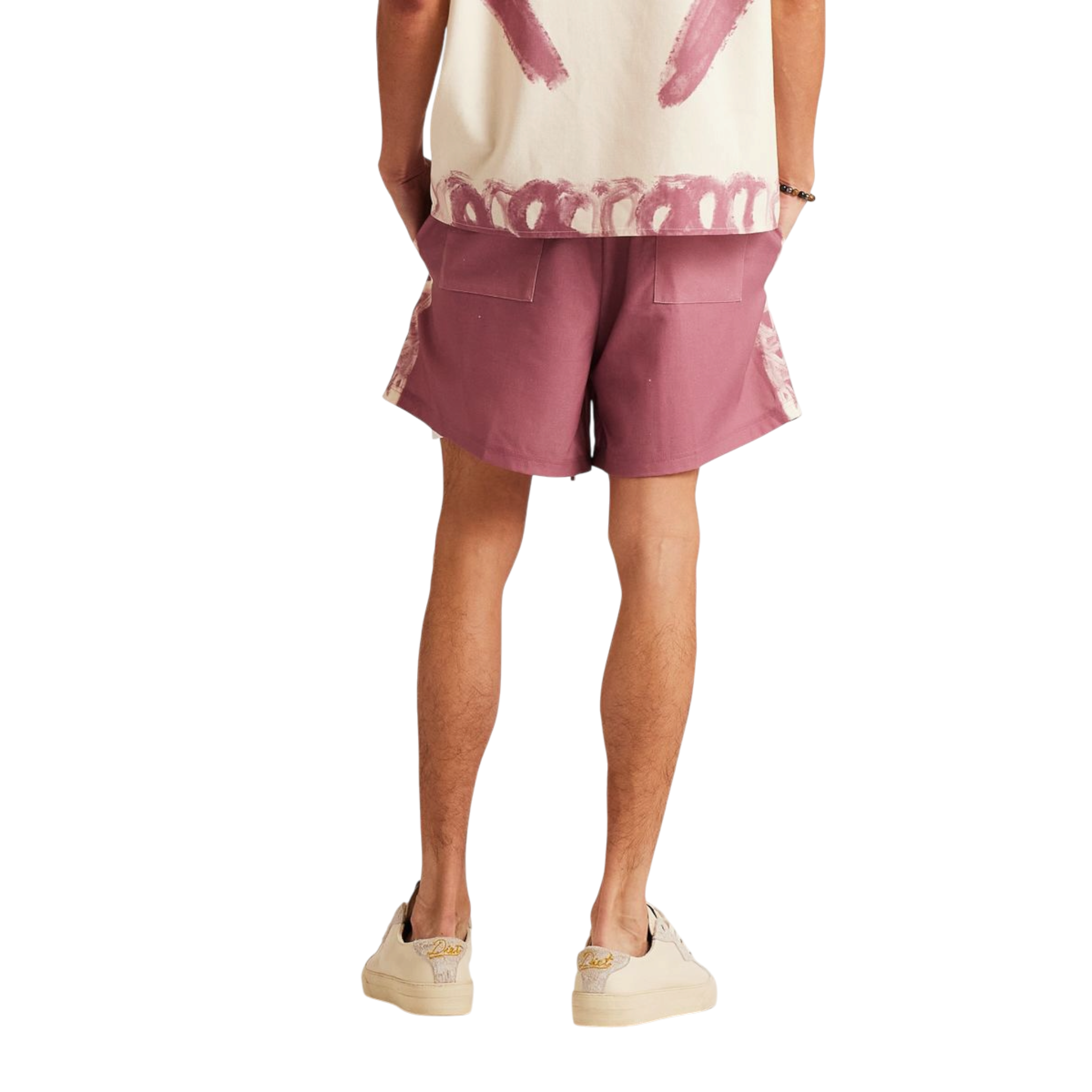 Diet Starts Monday Strokes Linen Short-Cream/Pink