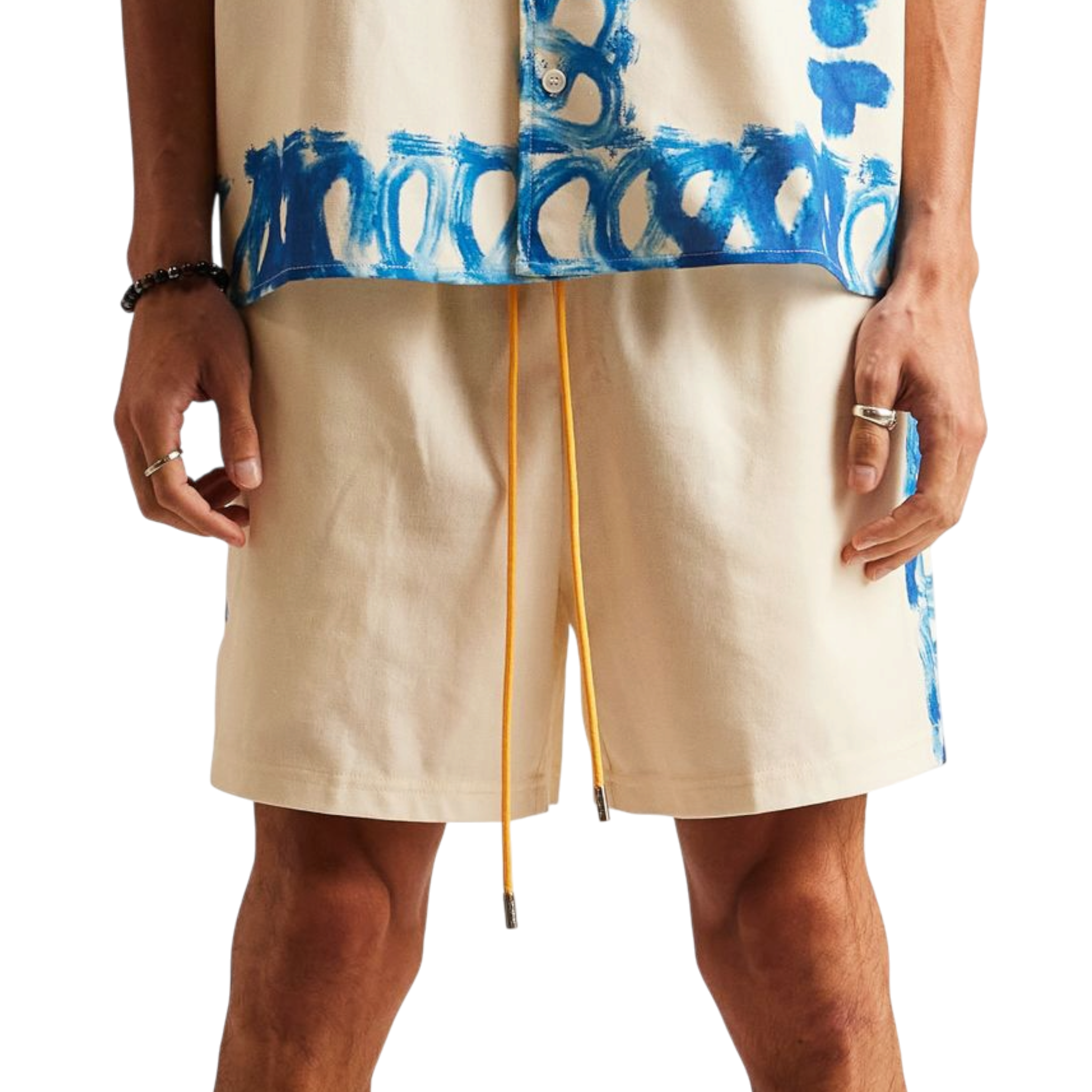 Diet Starts Monday Strokes Linen Short-Cream/Blue