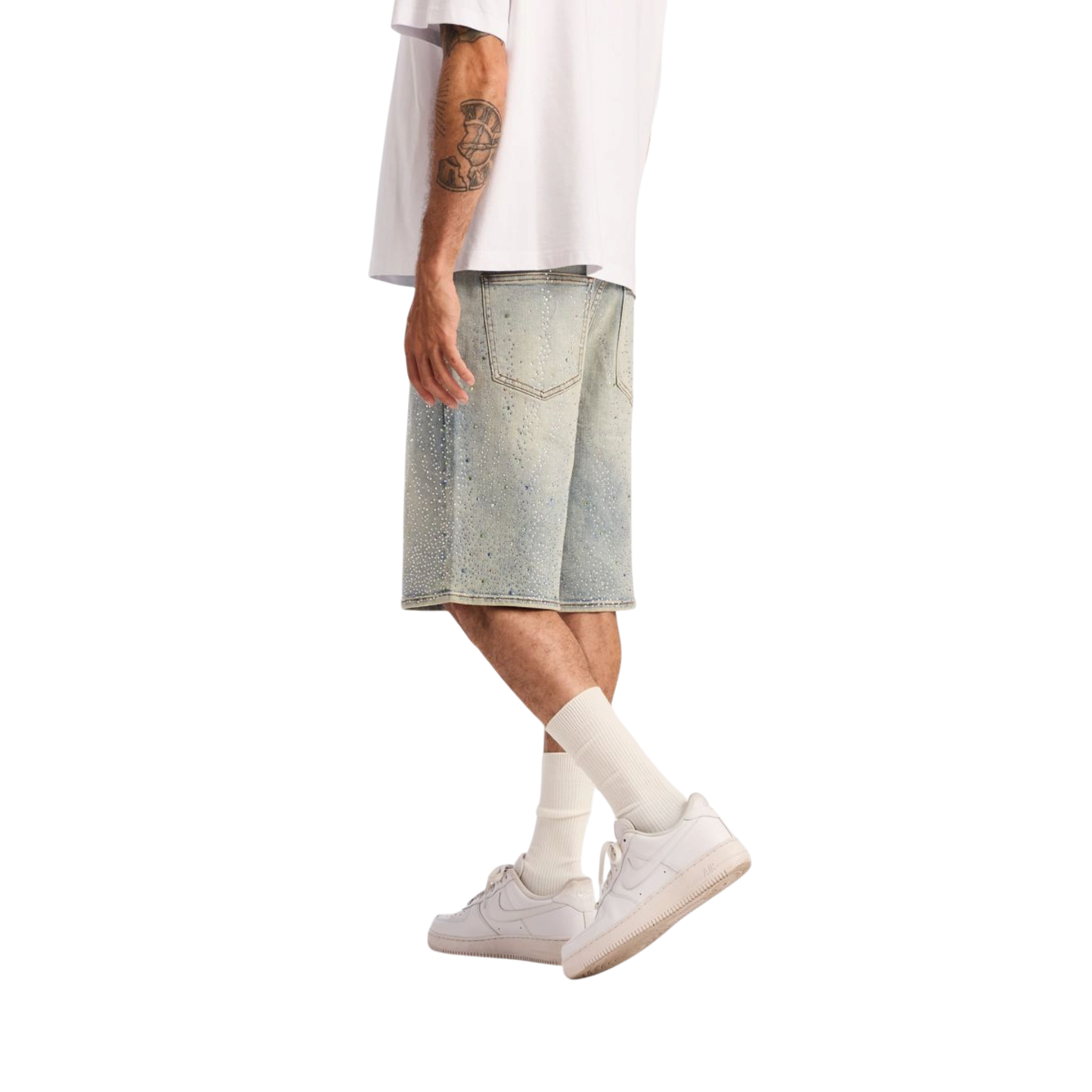 Embellish Bellaire Denim Shorts (Light Blue)