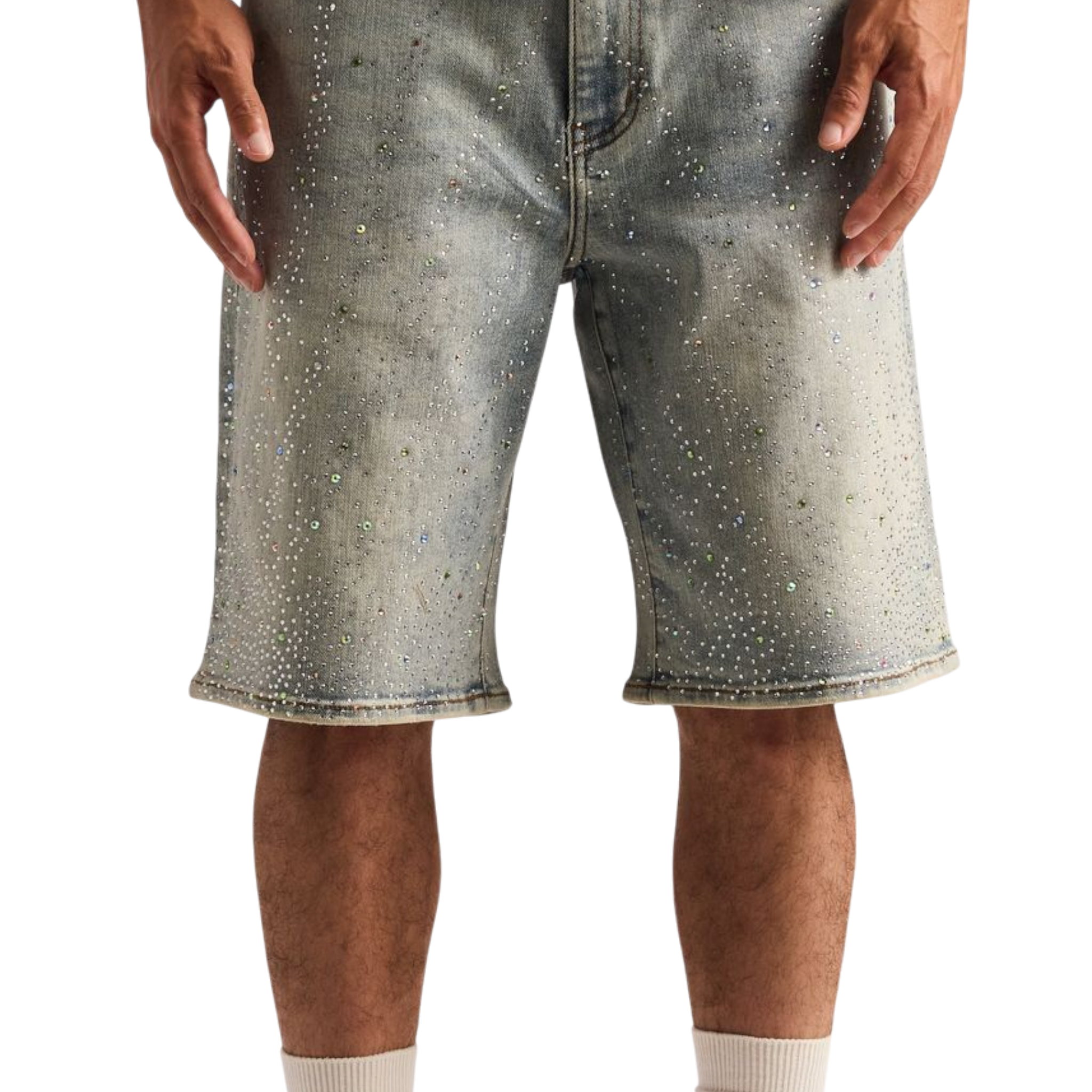 Embellish Bellaire Denim Shorts (Light Blue)