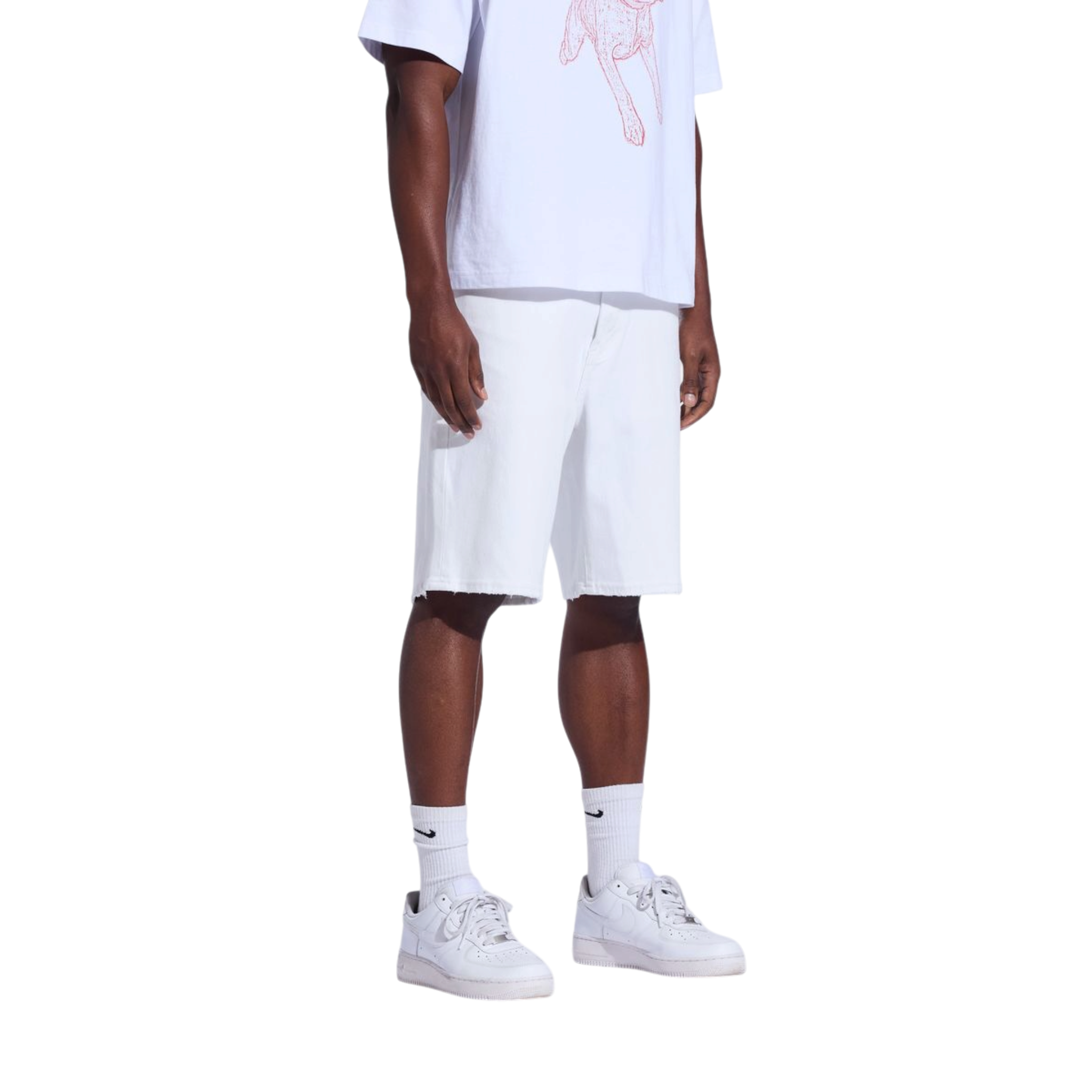 Crysp Denim Rod Shorts (White)
