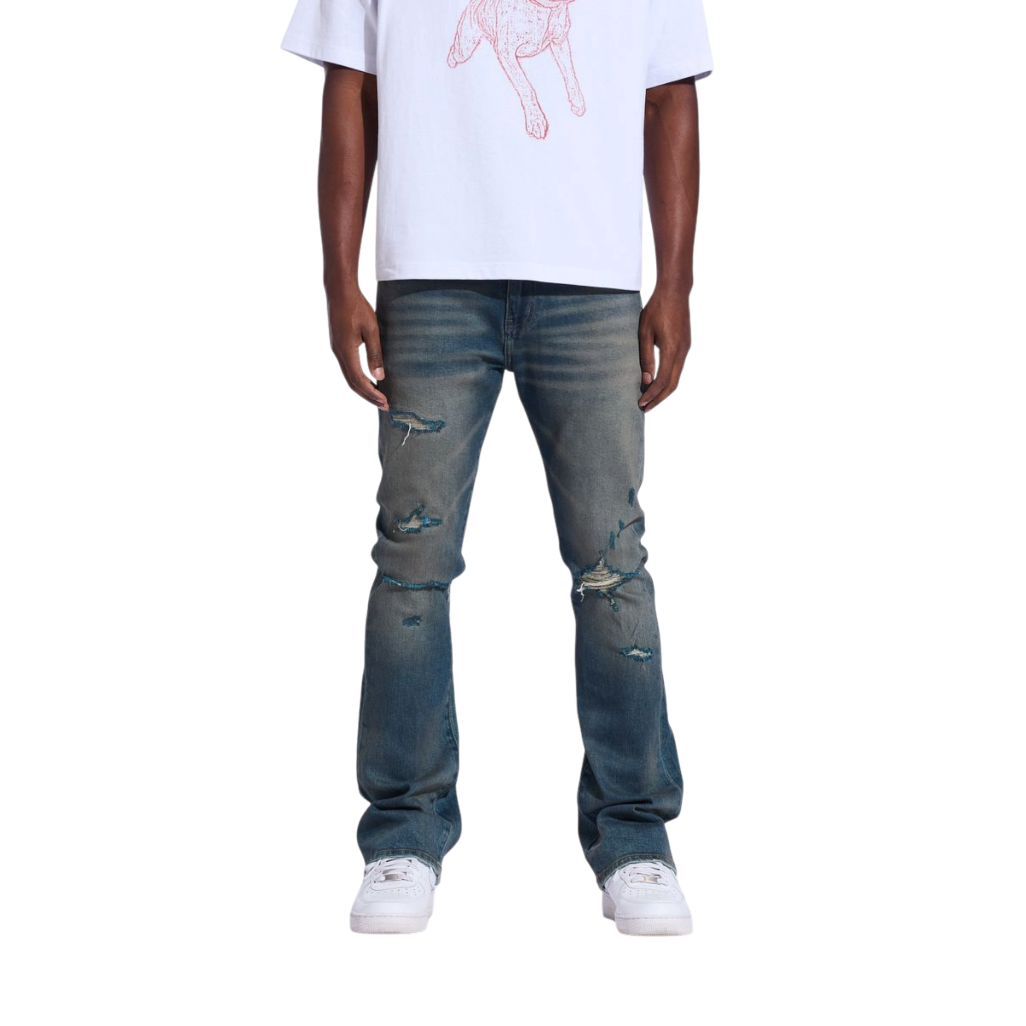 Crysp Denim Arch Flare (Blue Wax)