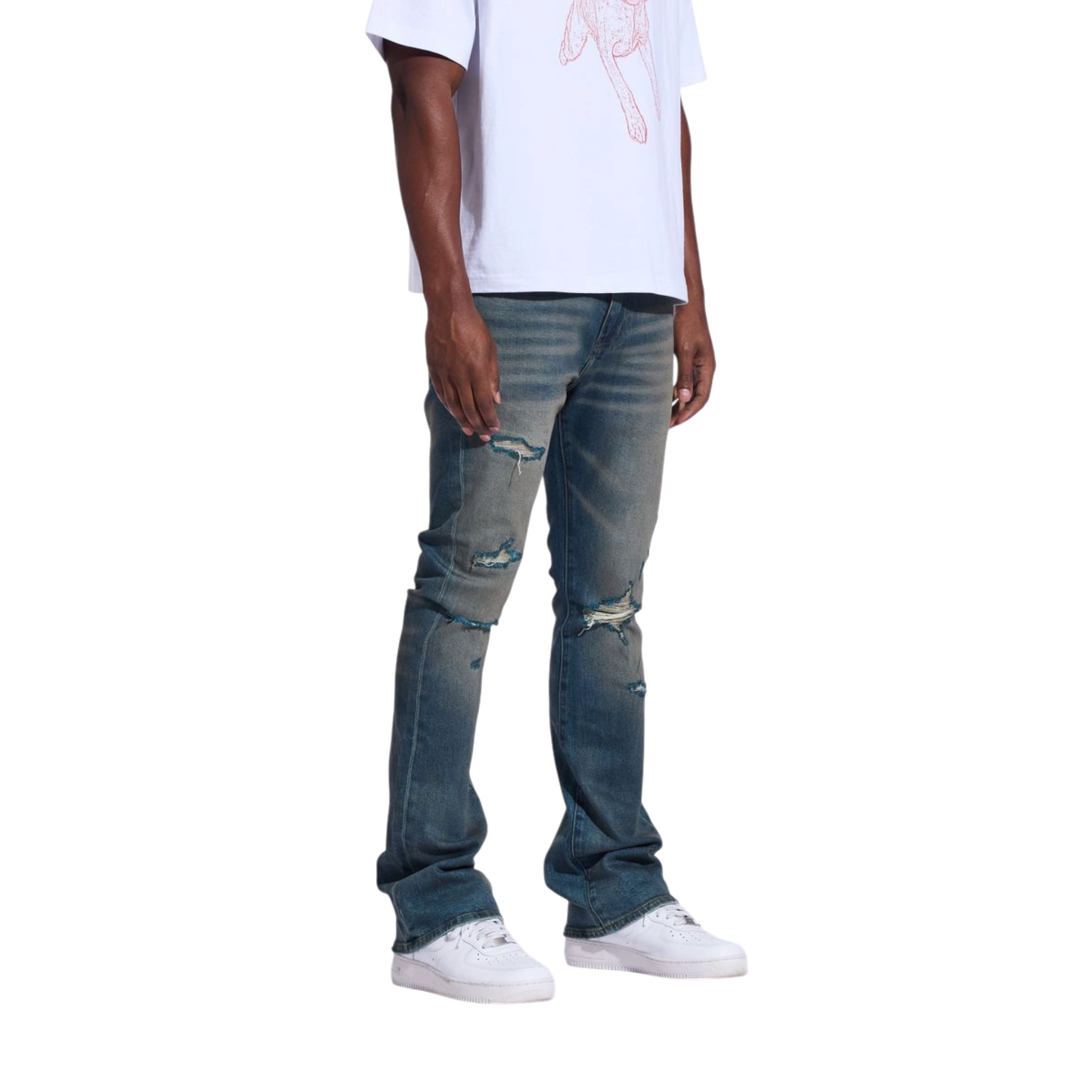 Crysp Denim Arch Flare (Blue Wax)