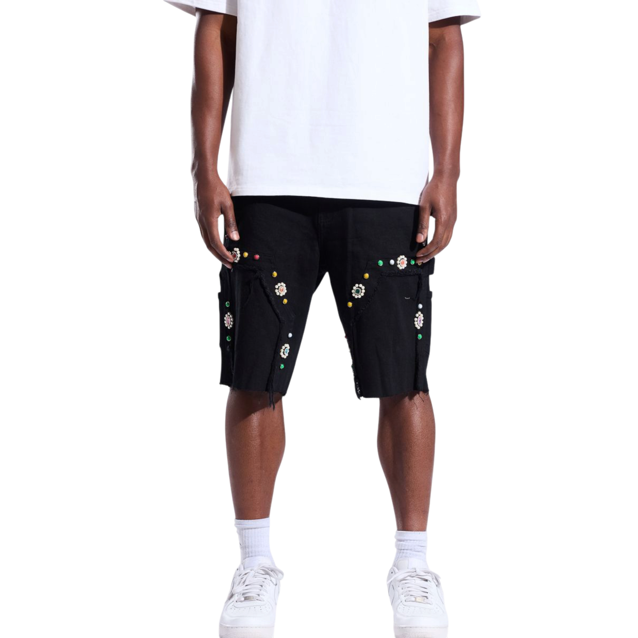 Crysp Denim Lotus Jet Black Shorts