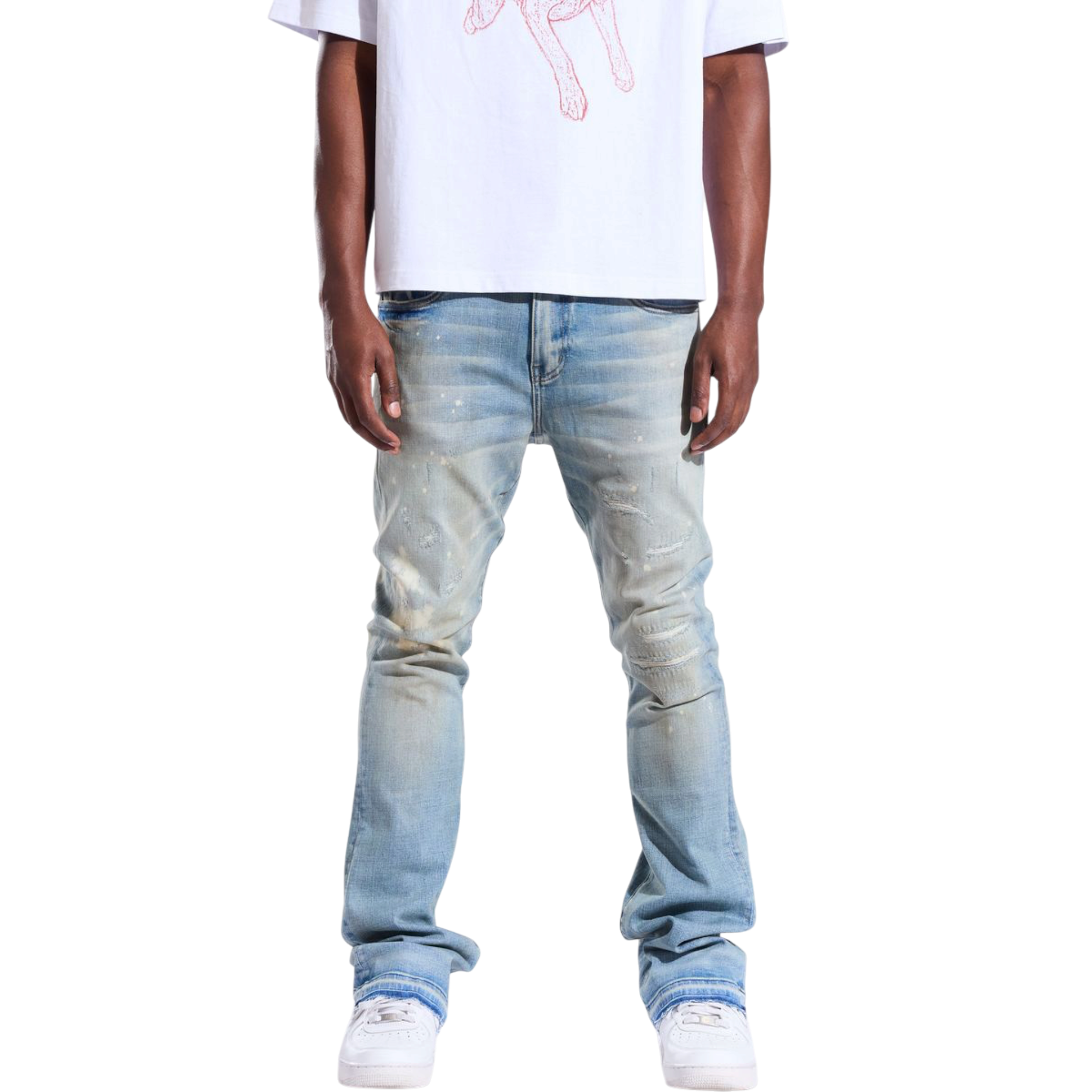 Crysp Denim Arch Flare (Light Blue)