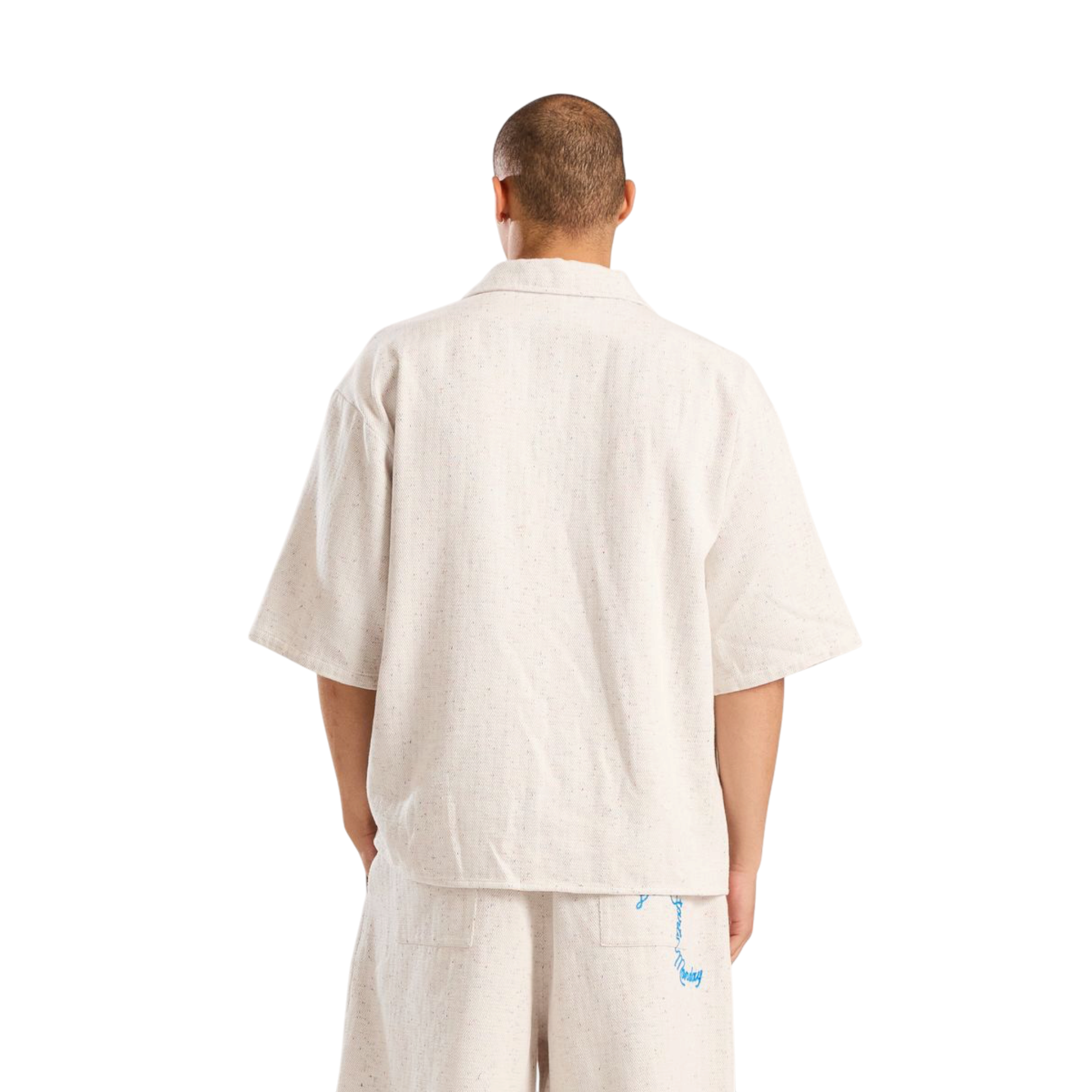 Diet Starts Monday Drop Off Button Up (Heather Grey/Blue)