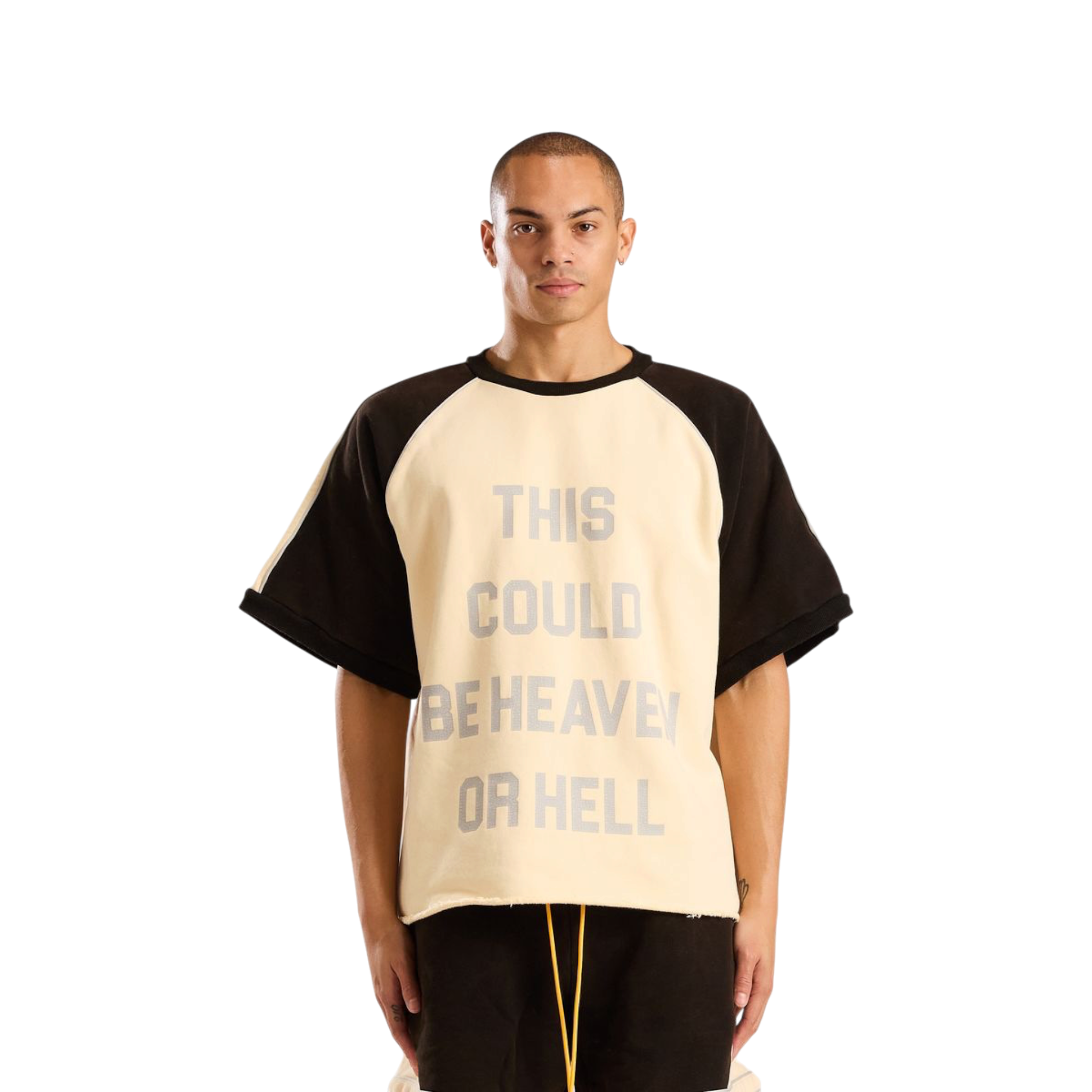 Diet Starts Monday Heaven Or Hell Raglan Tee (Cream/Vintage Black)