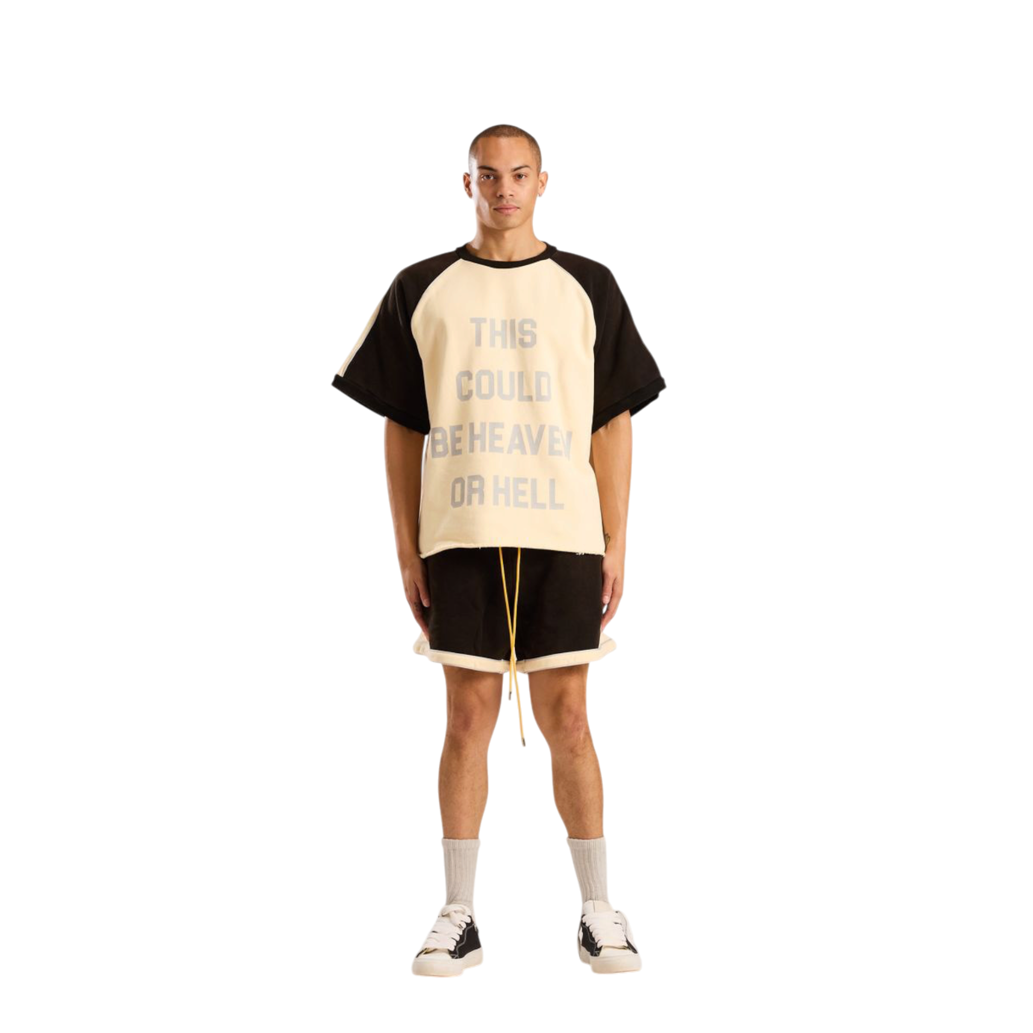 Diet Starts Monday Heaven Or Hell Raglan Tee (Cream/Vintage Black)