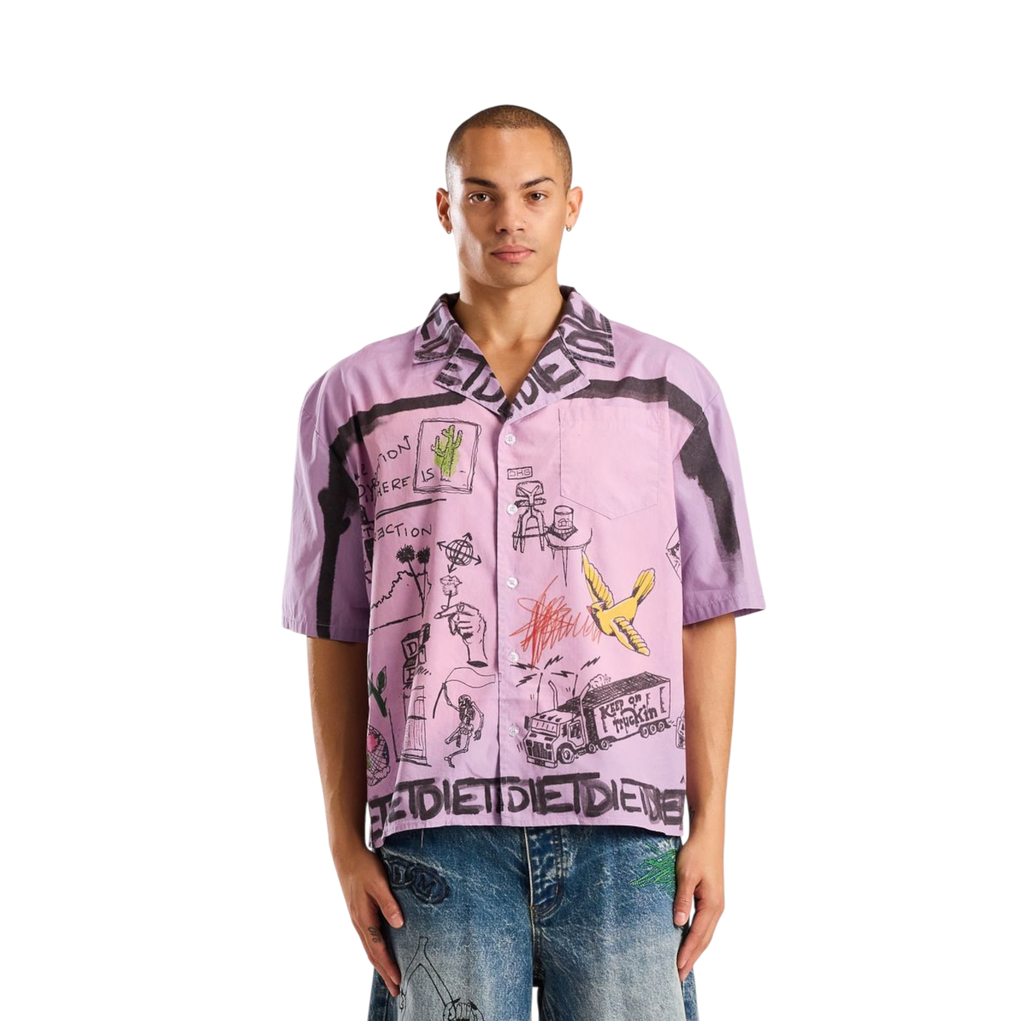 Diet Starts Monday Doodle Button Up Shirt