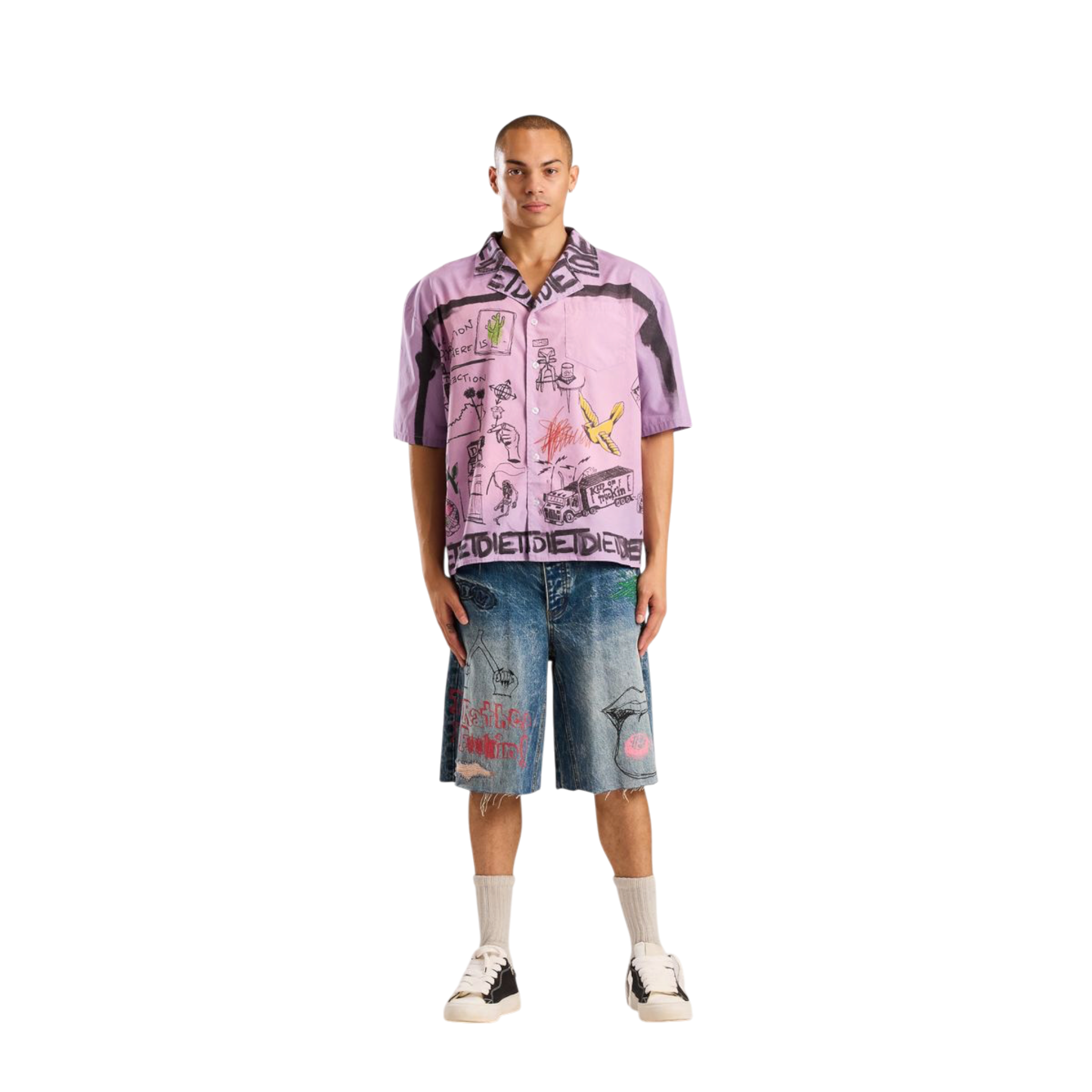 Diet Starts Monday Doodle Button Up Shirt