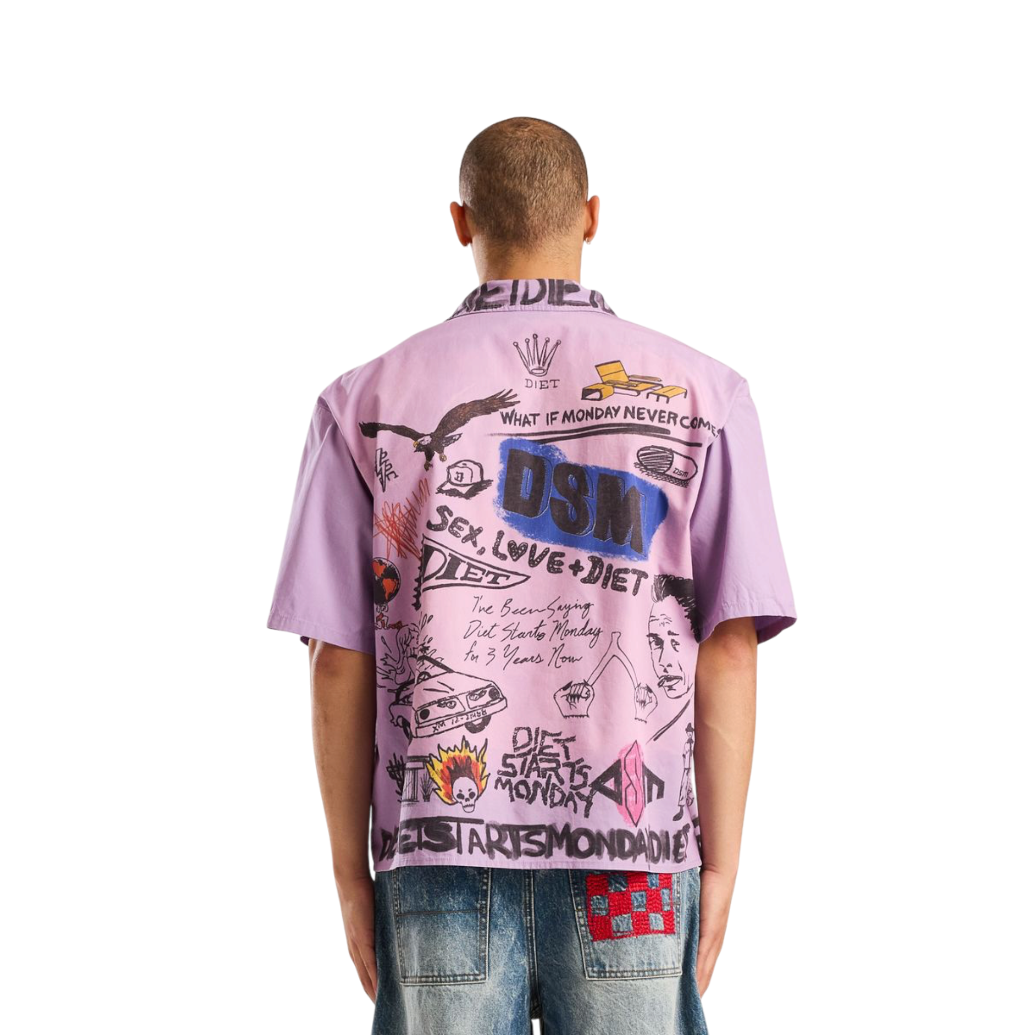 Diet Starts Monday Doodle Button Up Shirt