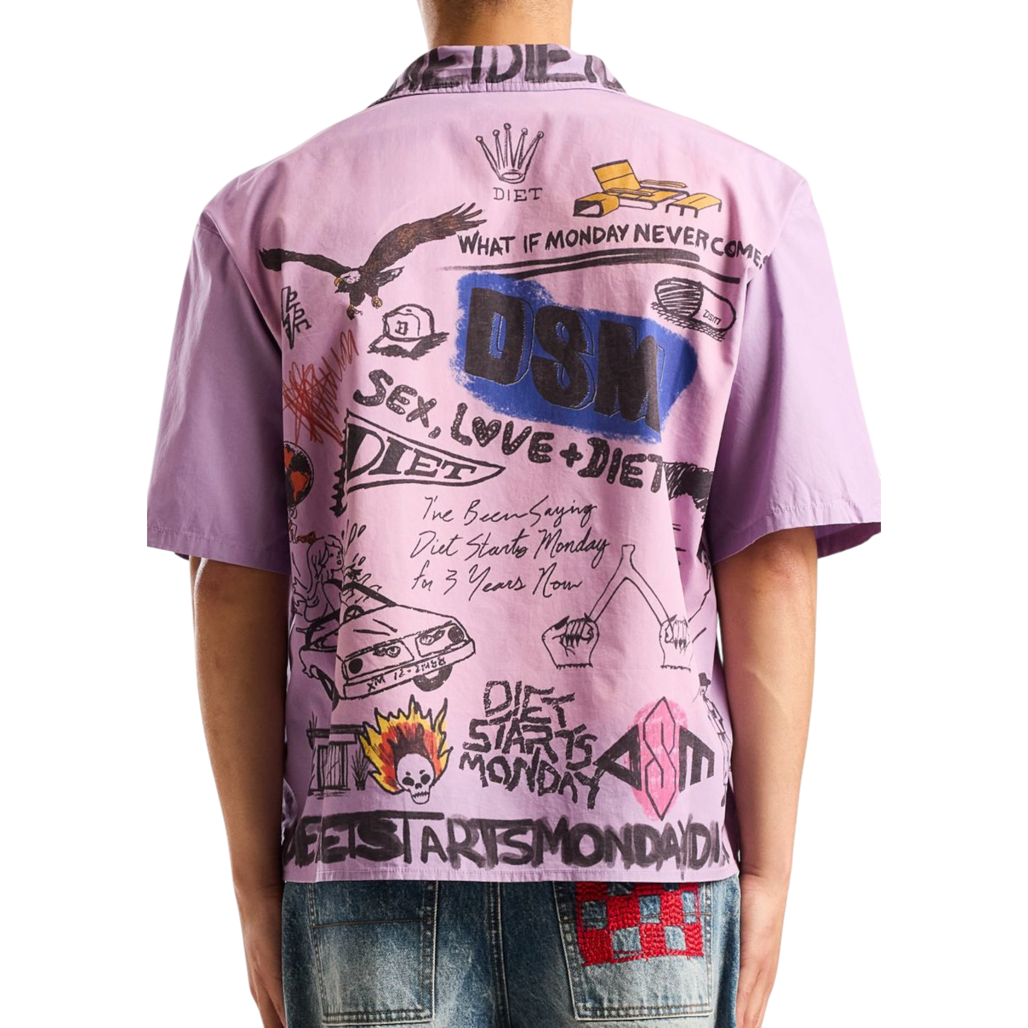 Diet Starts Monday Doodle Button Up Shirt