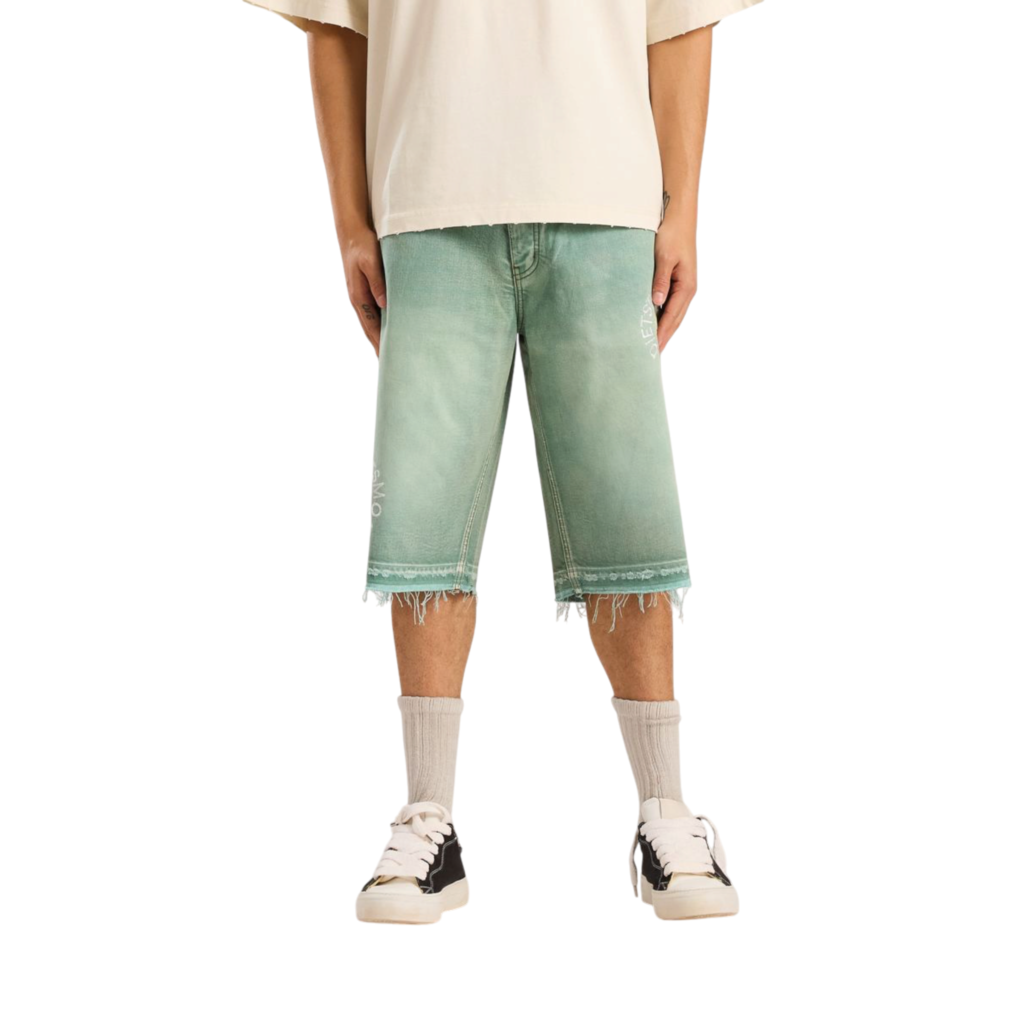 Diet Starts Monday Sol Denim Shorts Washed Green