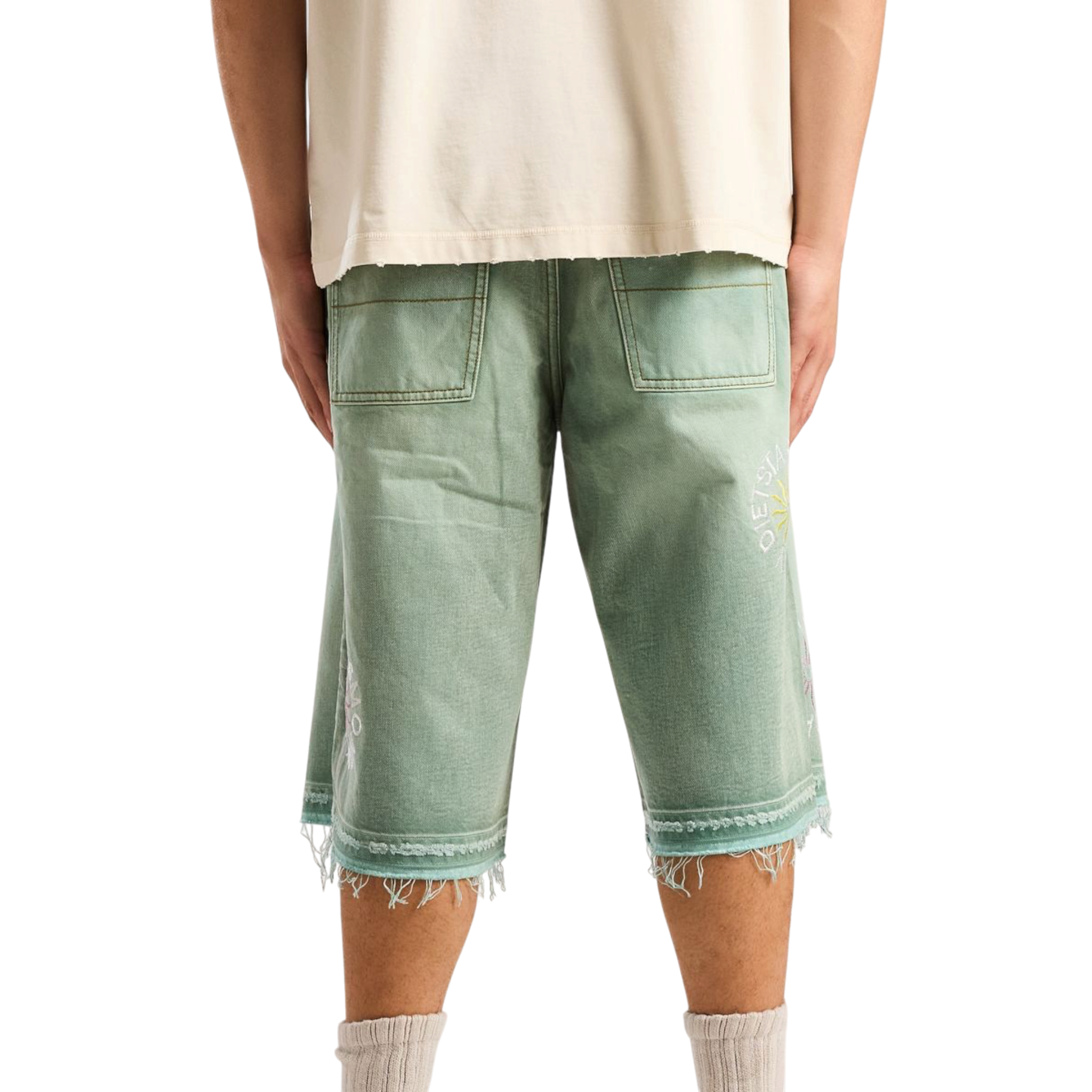 Diet Starts Monday Sol Denim Shorts Washed Green