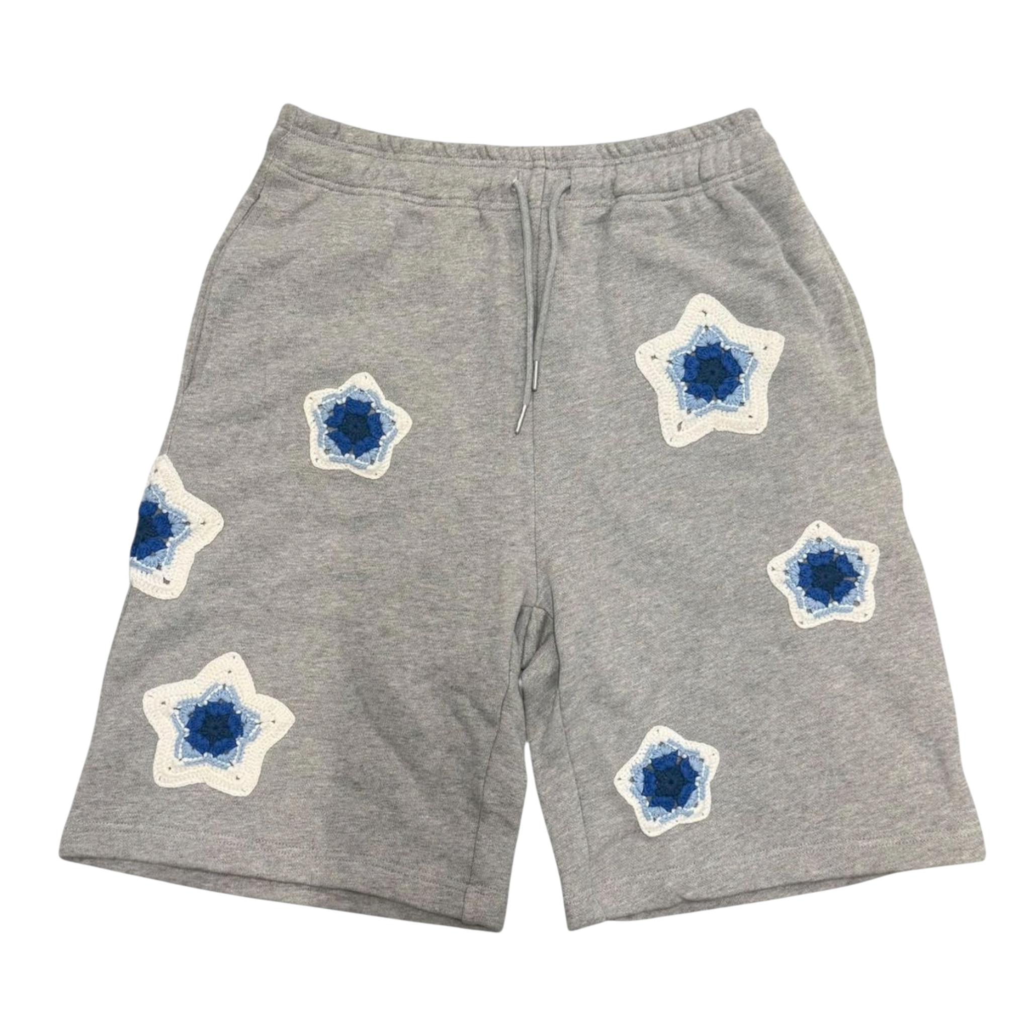 Grey Star Crochet Patch Sweatshorts