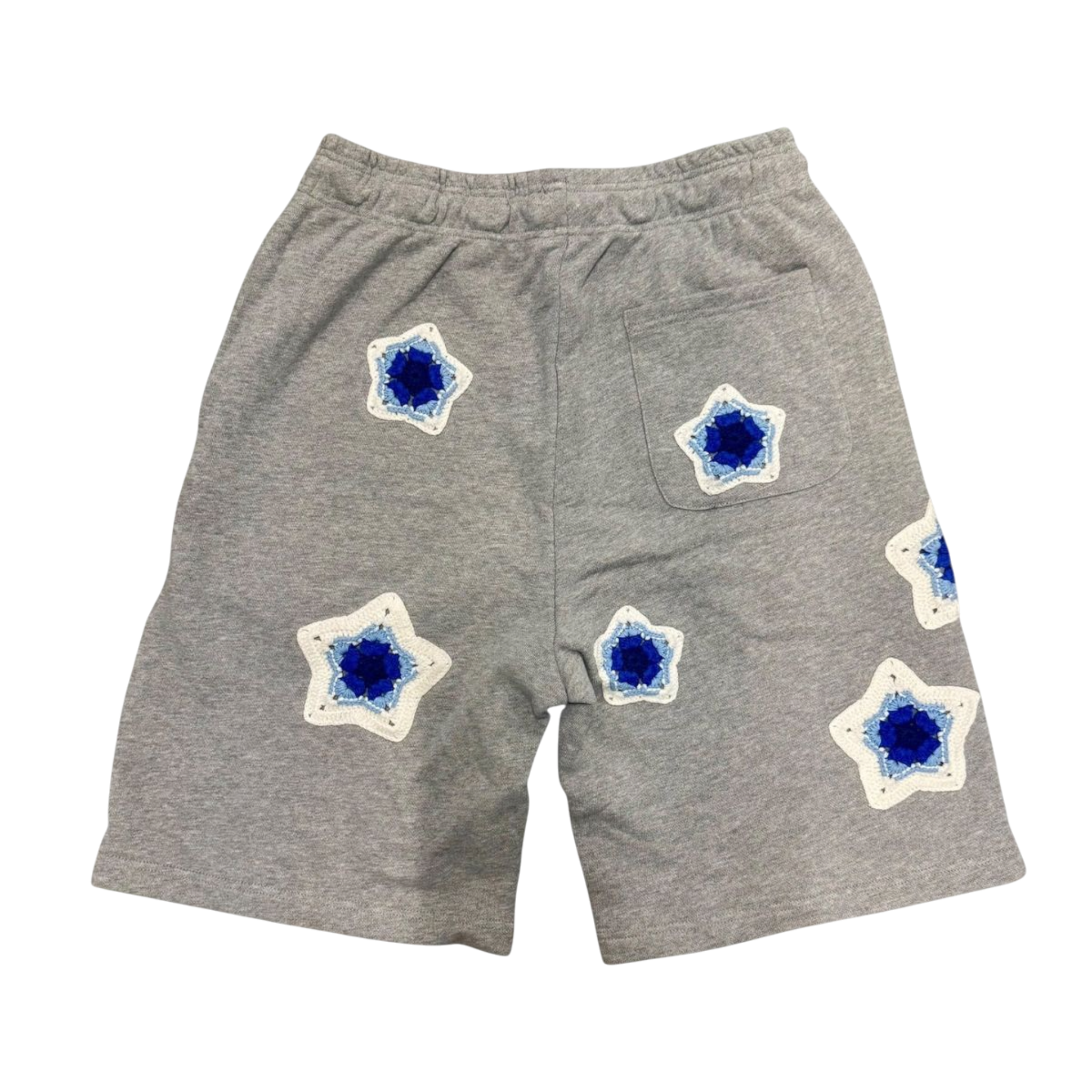 Grey Star Crochet Patch Sweatshorts