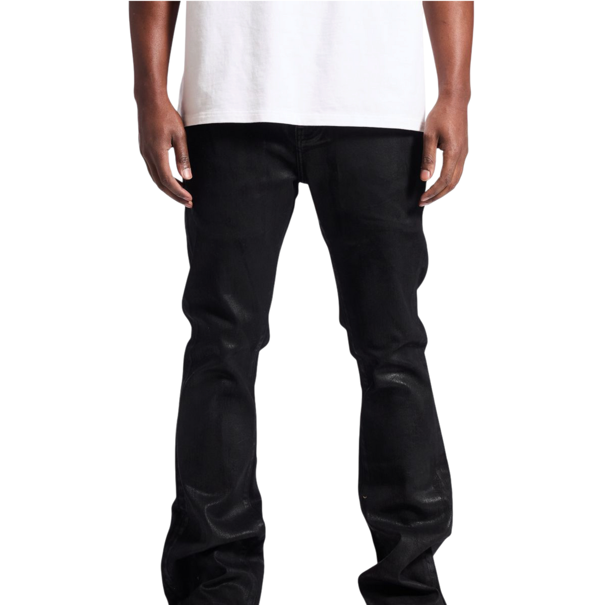 Embellish Raider Black Wax Flare Jeans