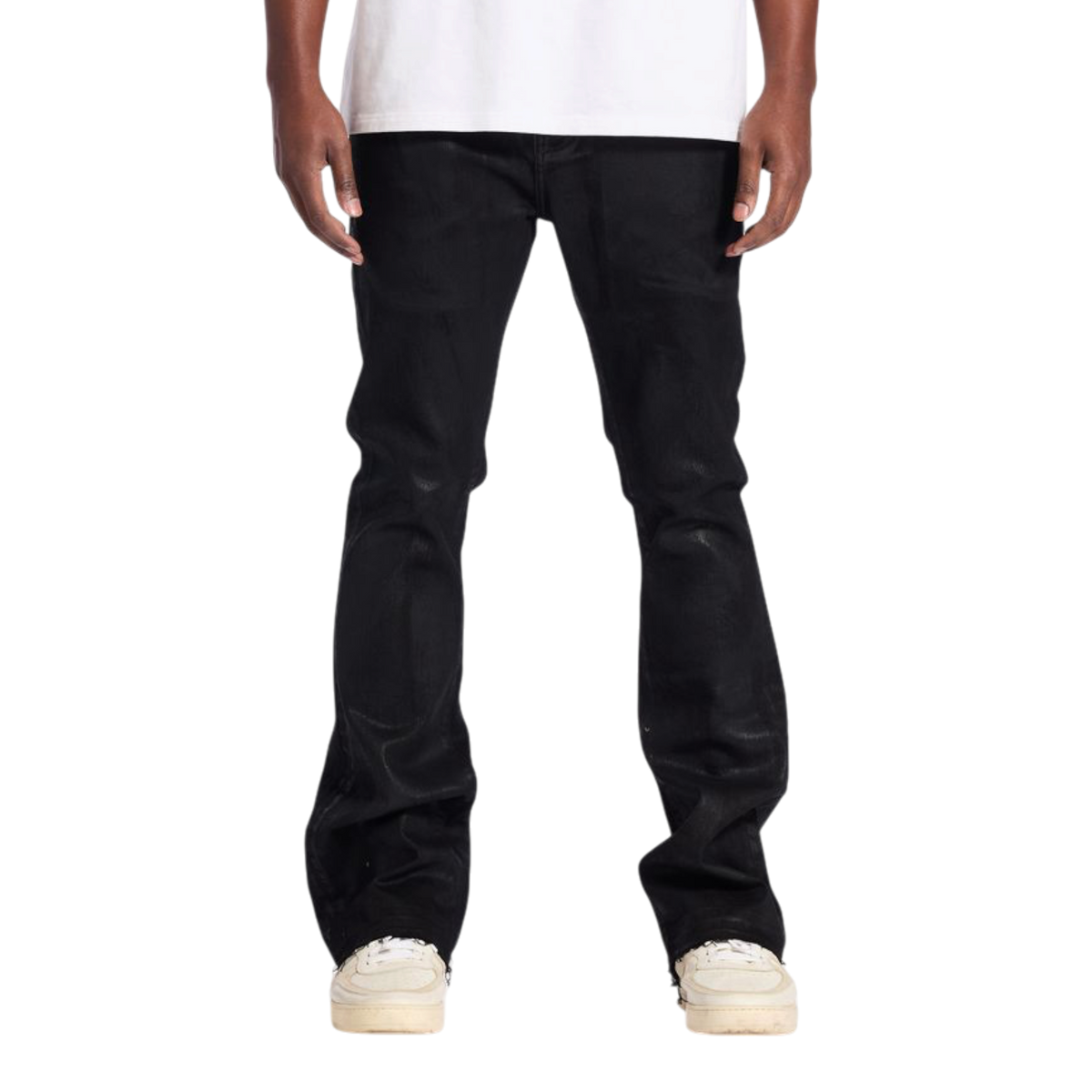 Embellish Raider Black Wax Flare Jeans