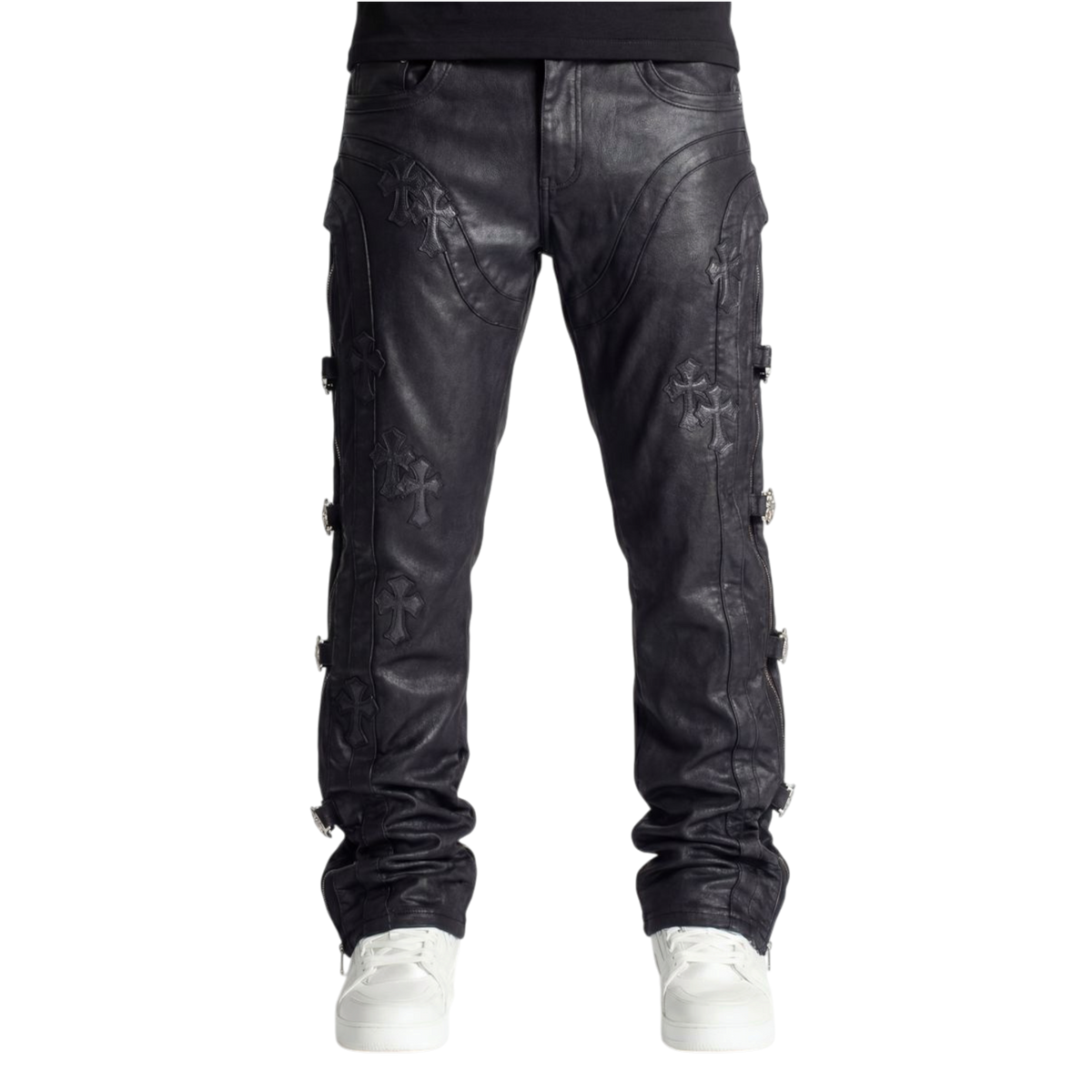 Guapi All Black Cross Straight Leg Denim