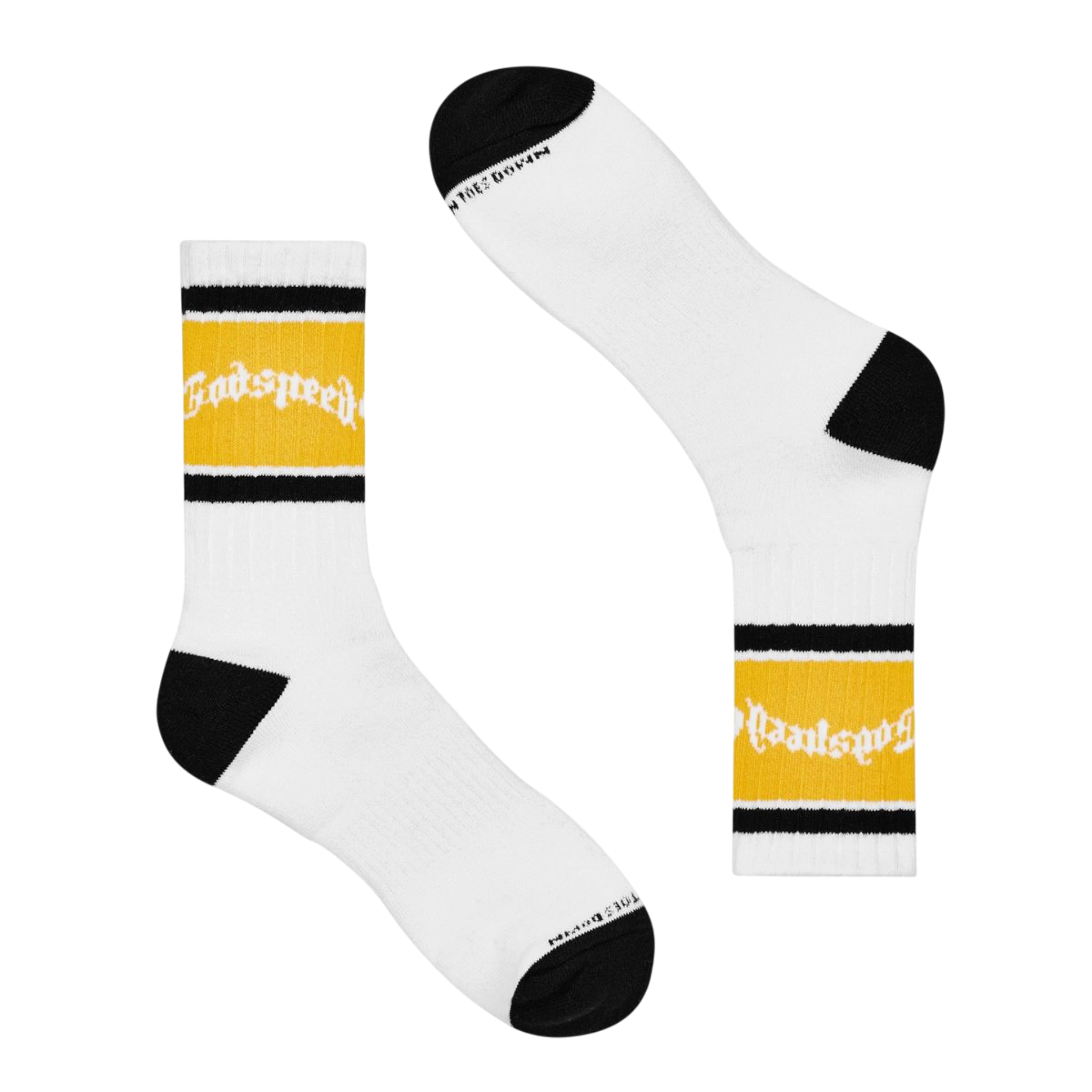 Godspeed Og Logo Striped Sock (White/Yellow)