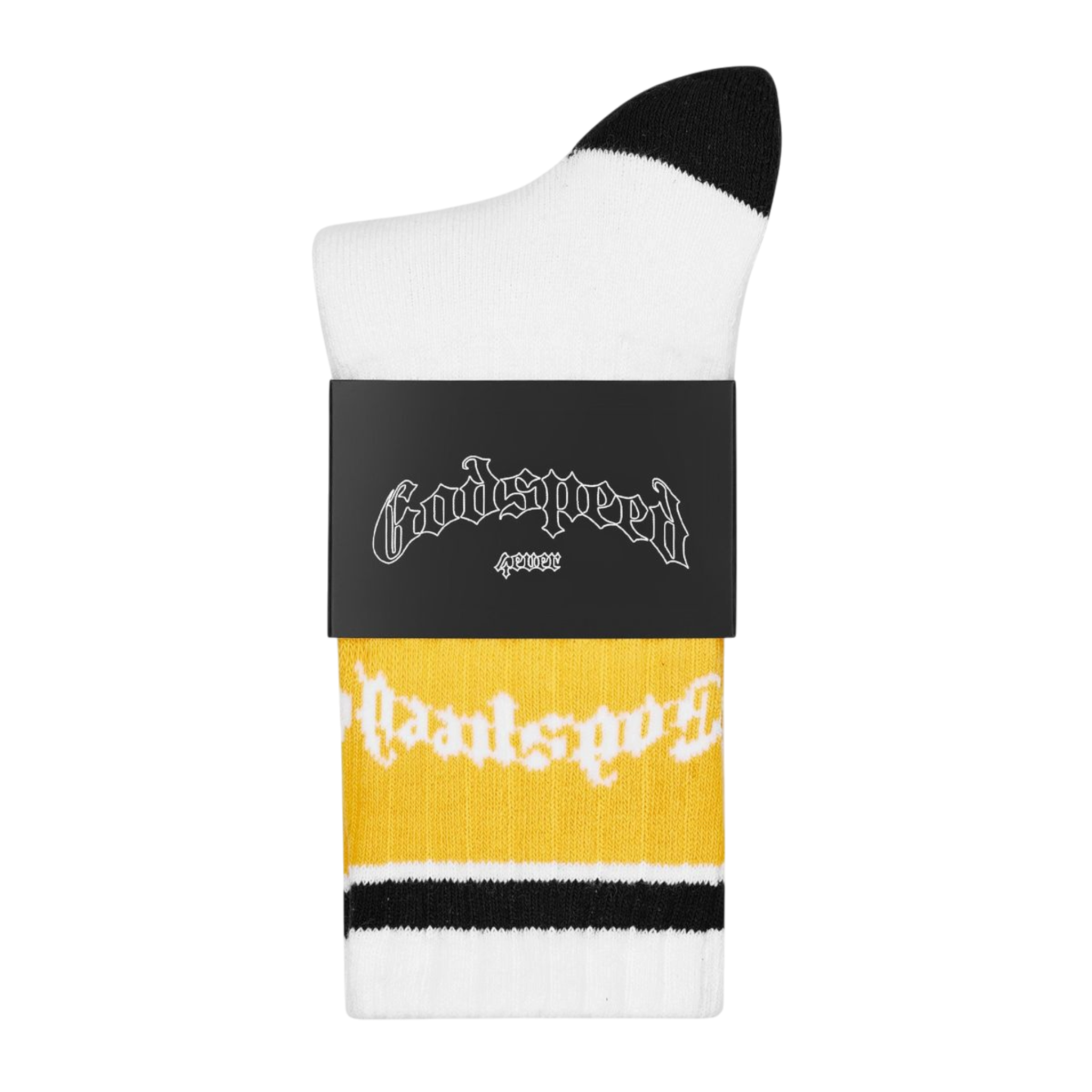Godspeed Og Logo Striped Sock (White/Yellow)