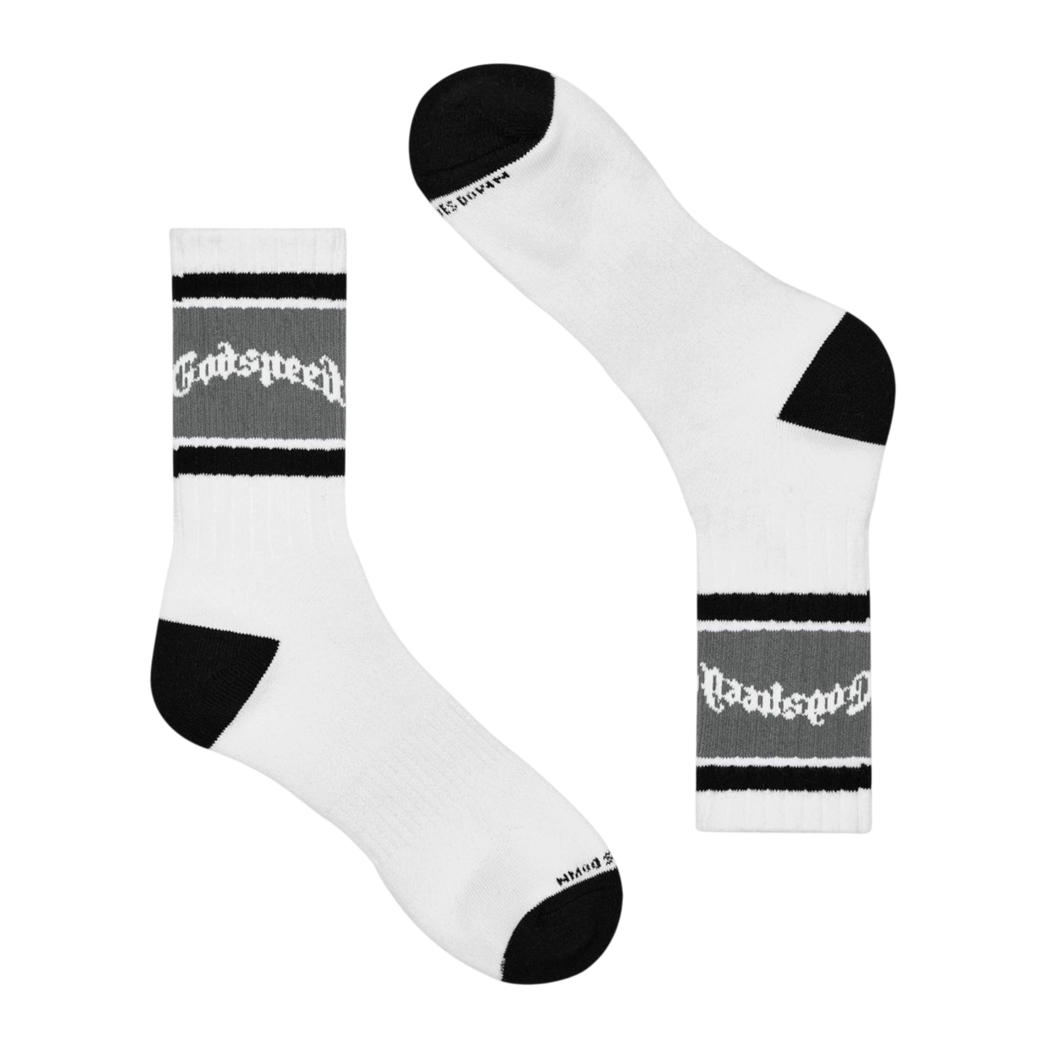 Godspeed Og Logo Striped Sock (White/Grey)