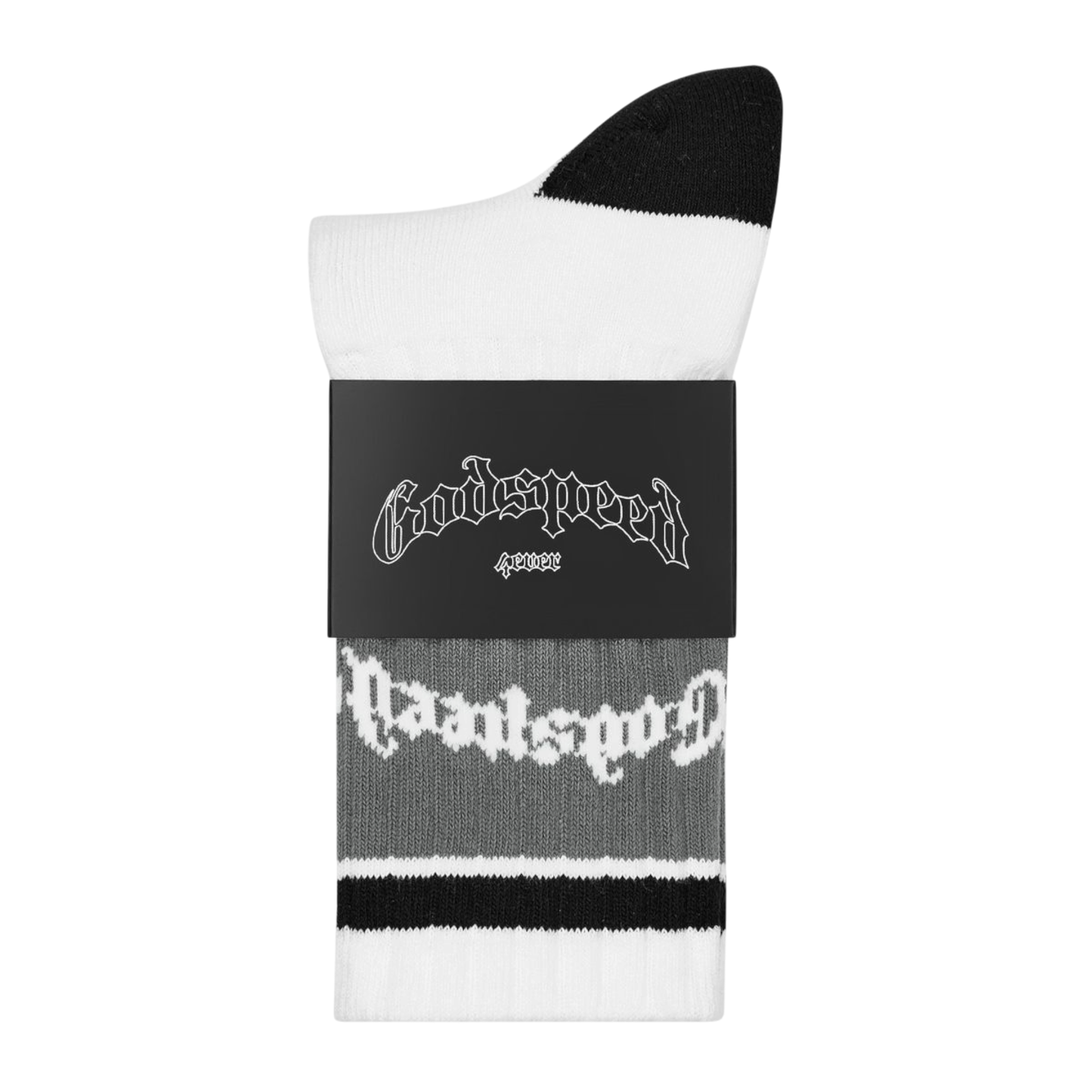 Godspeed Og Logo Striped Sock (White/Grey)