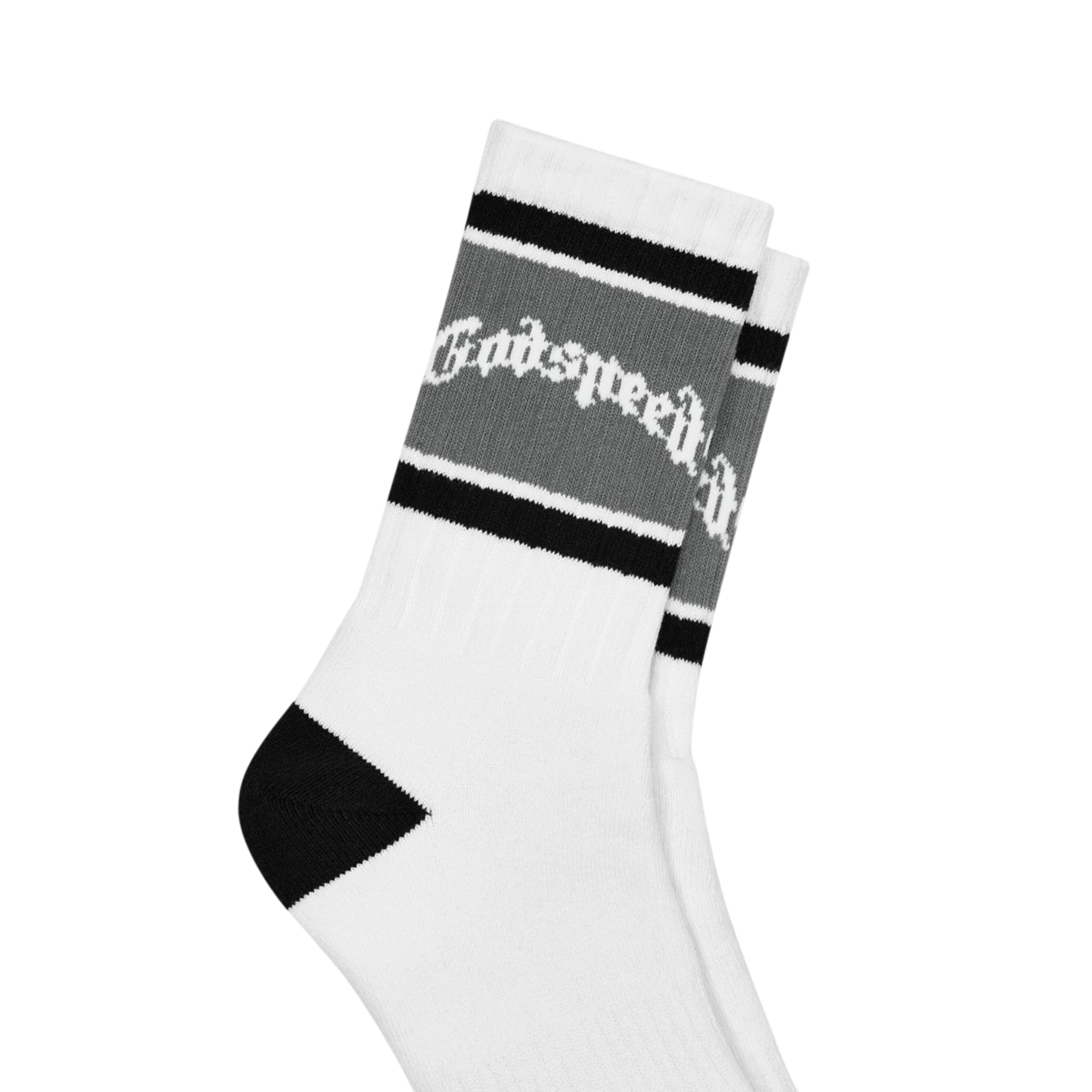 Godspeed Og Logo Striped Sock (White/Grey)