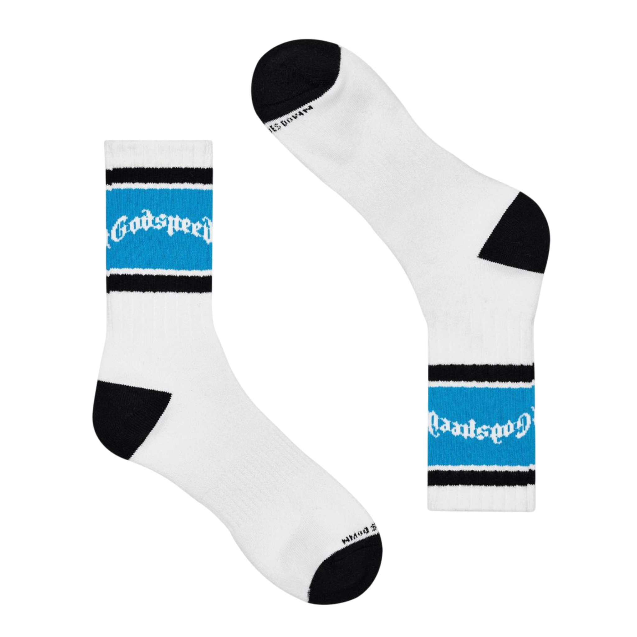 Godspeed Og Logo Striped Sock (White/Baby Blue)