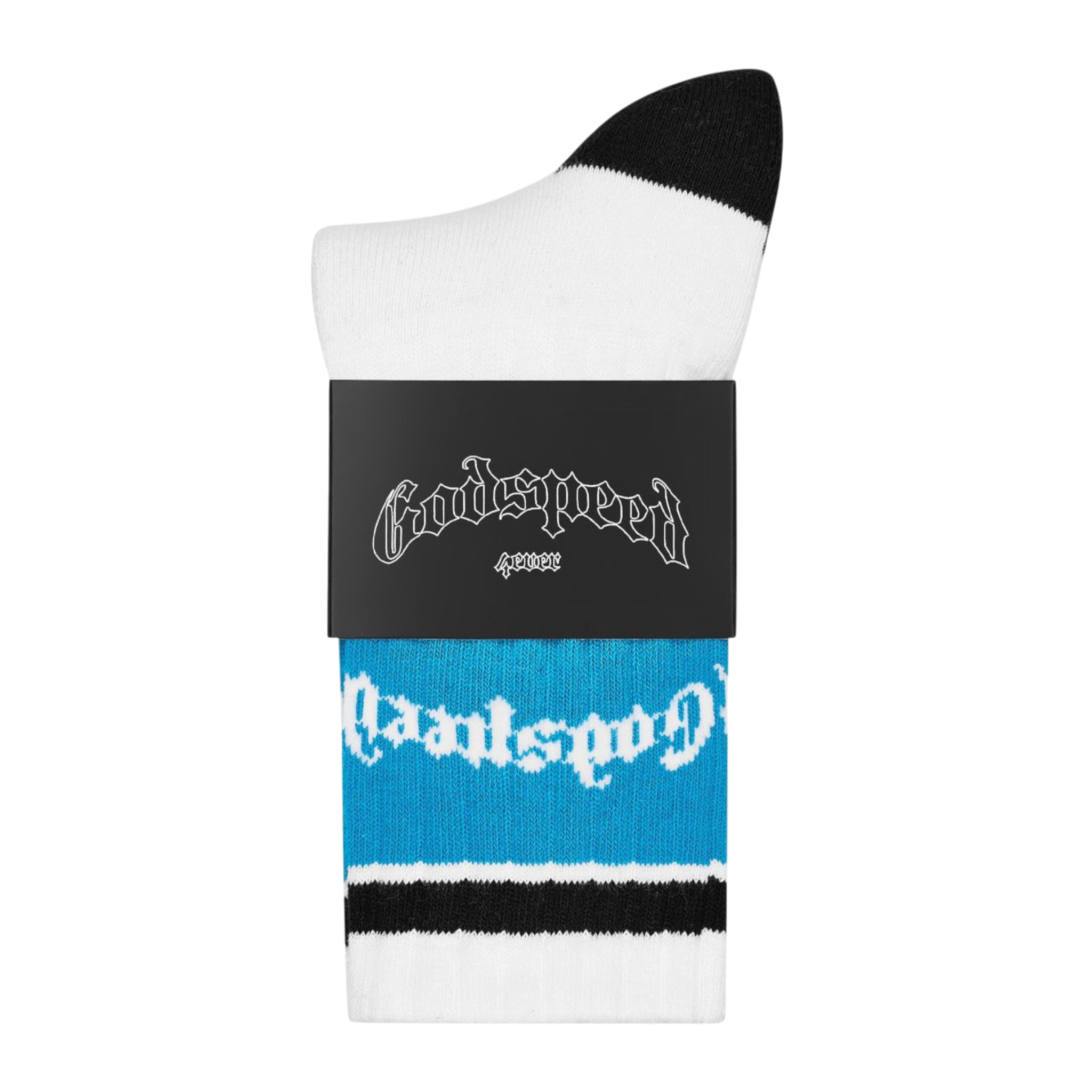 Godspeed Og Logo Striped Sock (White/Baby Blue)