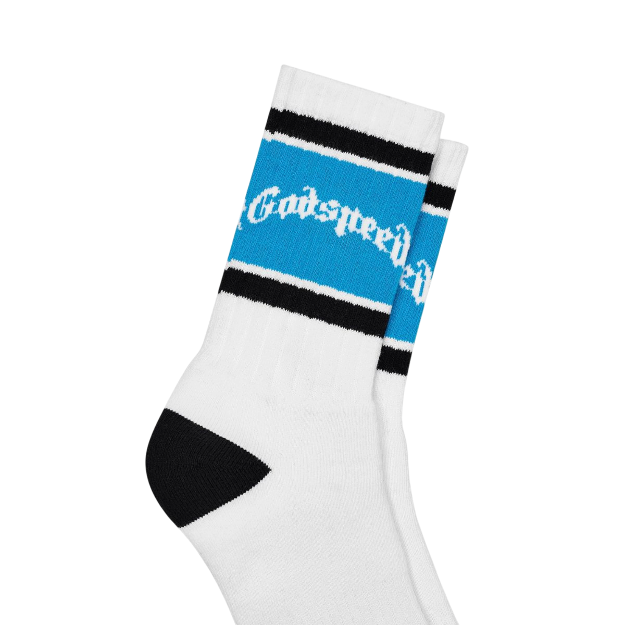 Godspeed Og Logo Striped Sock (White/Baby Blue)
