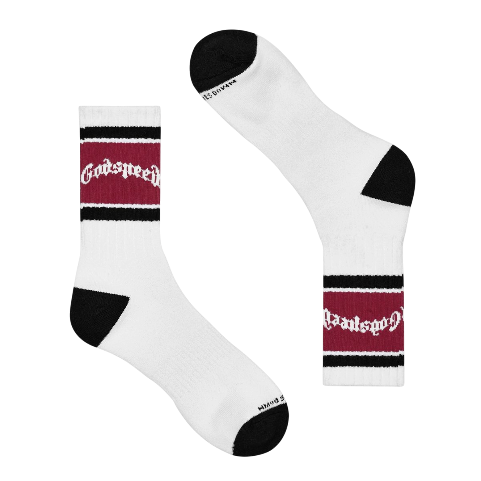 Godspeed Og Logo Striped Sock (White/Red)