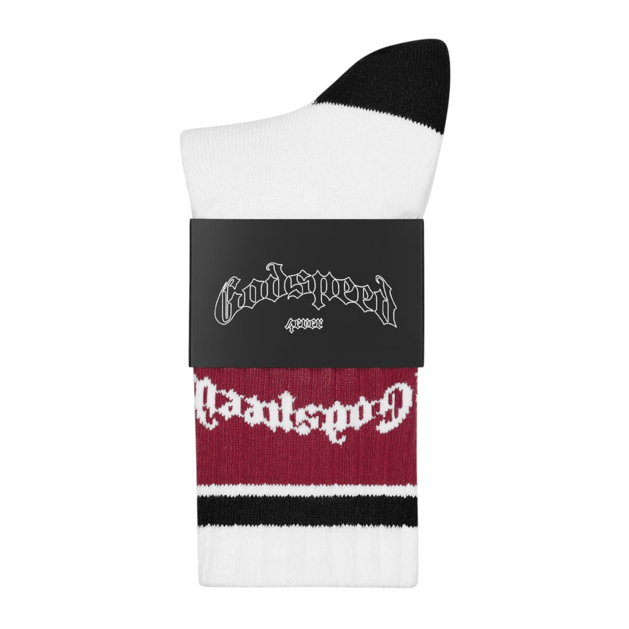 Godspeed Og Logo Striped Sock (White/Red)