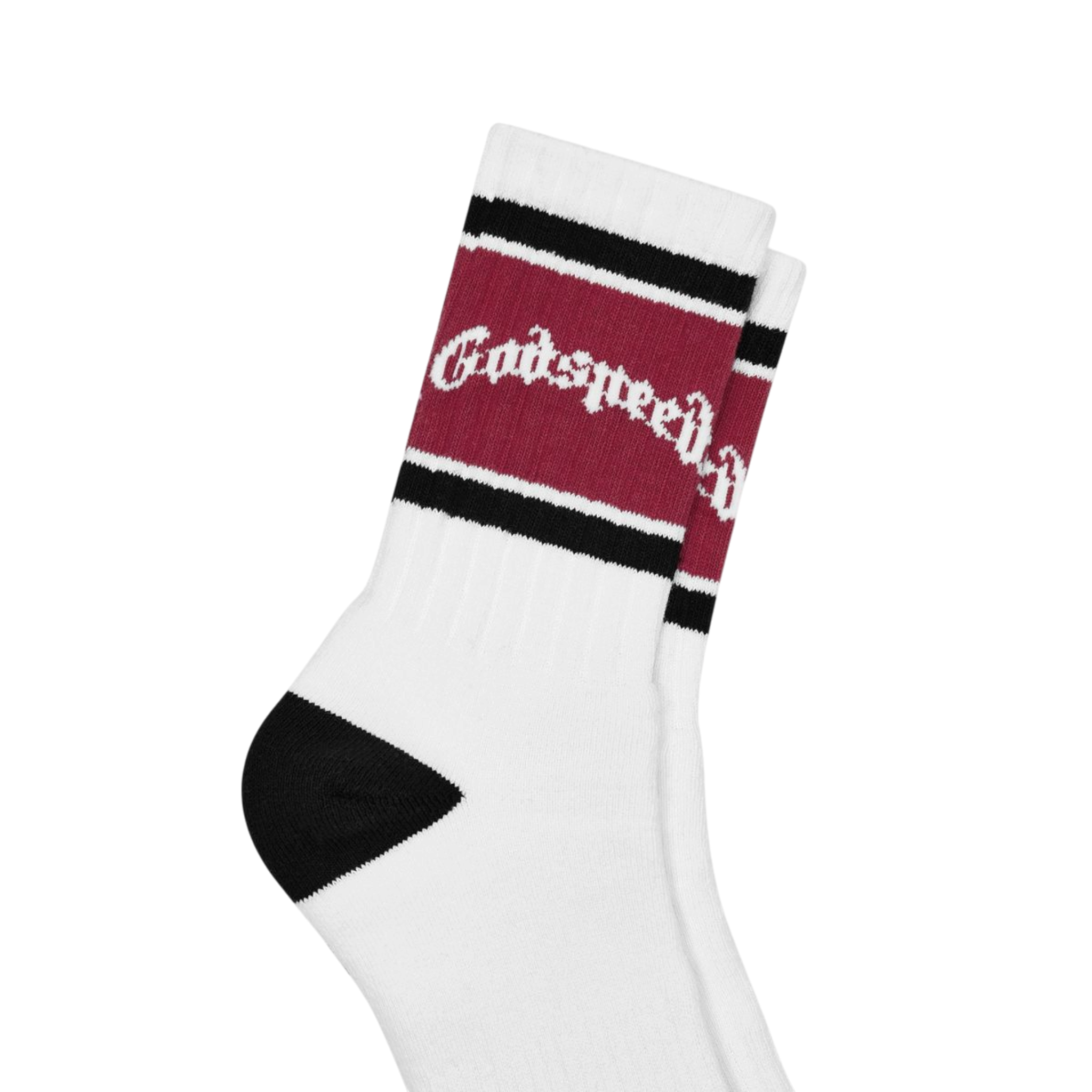 Godspeed Og Logo Striped Sock (White/Red)