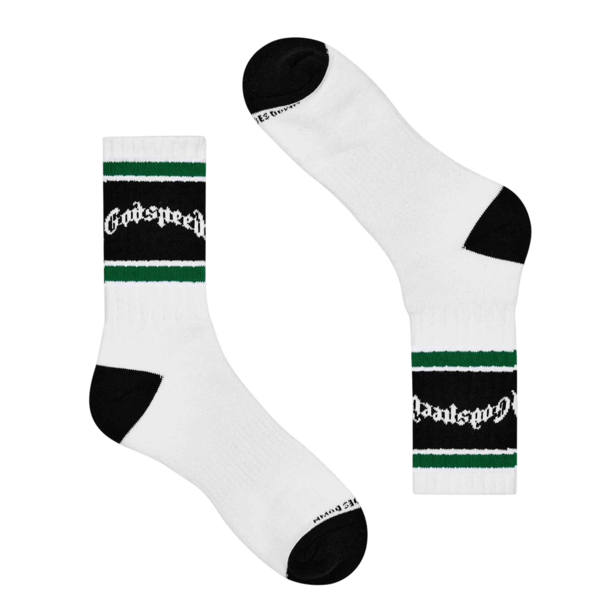 Godspeed Og Logo Striped Sock (White/Green)