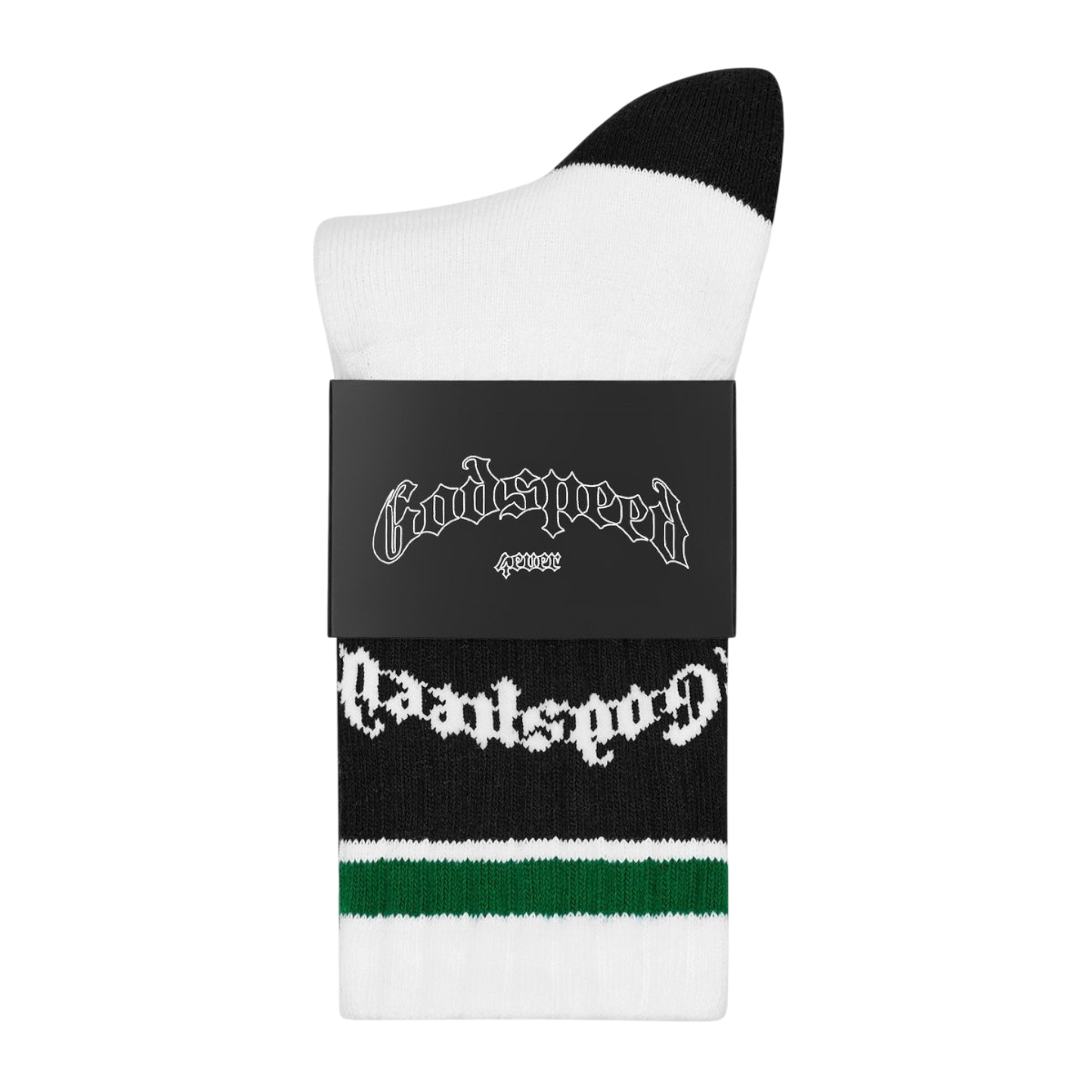 Godspeed Og Logo Striped Sock (White/Green)