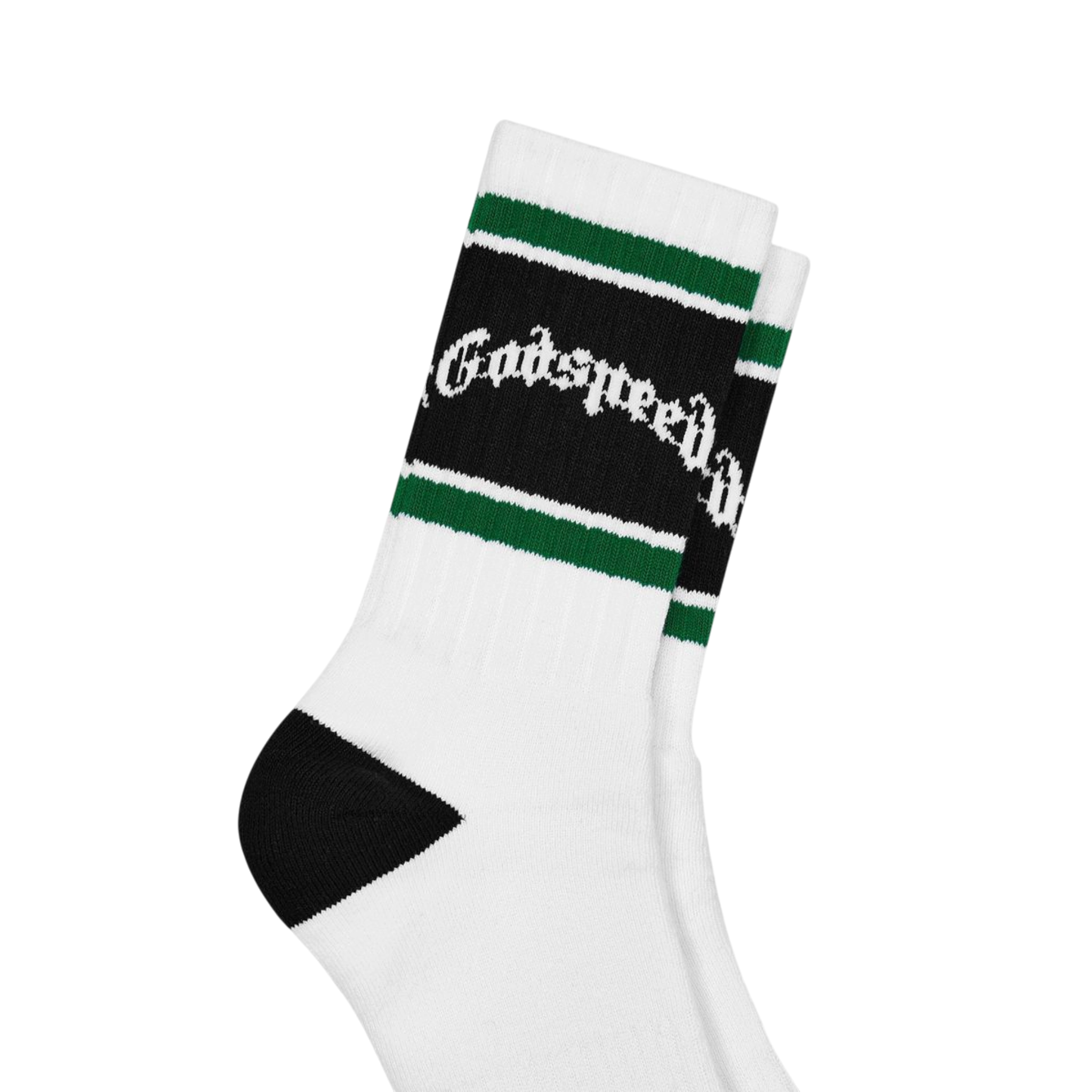 Godspeed Og Logo Striped Sock (White/Green)