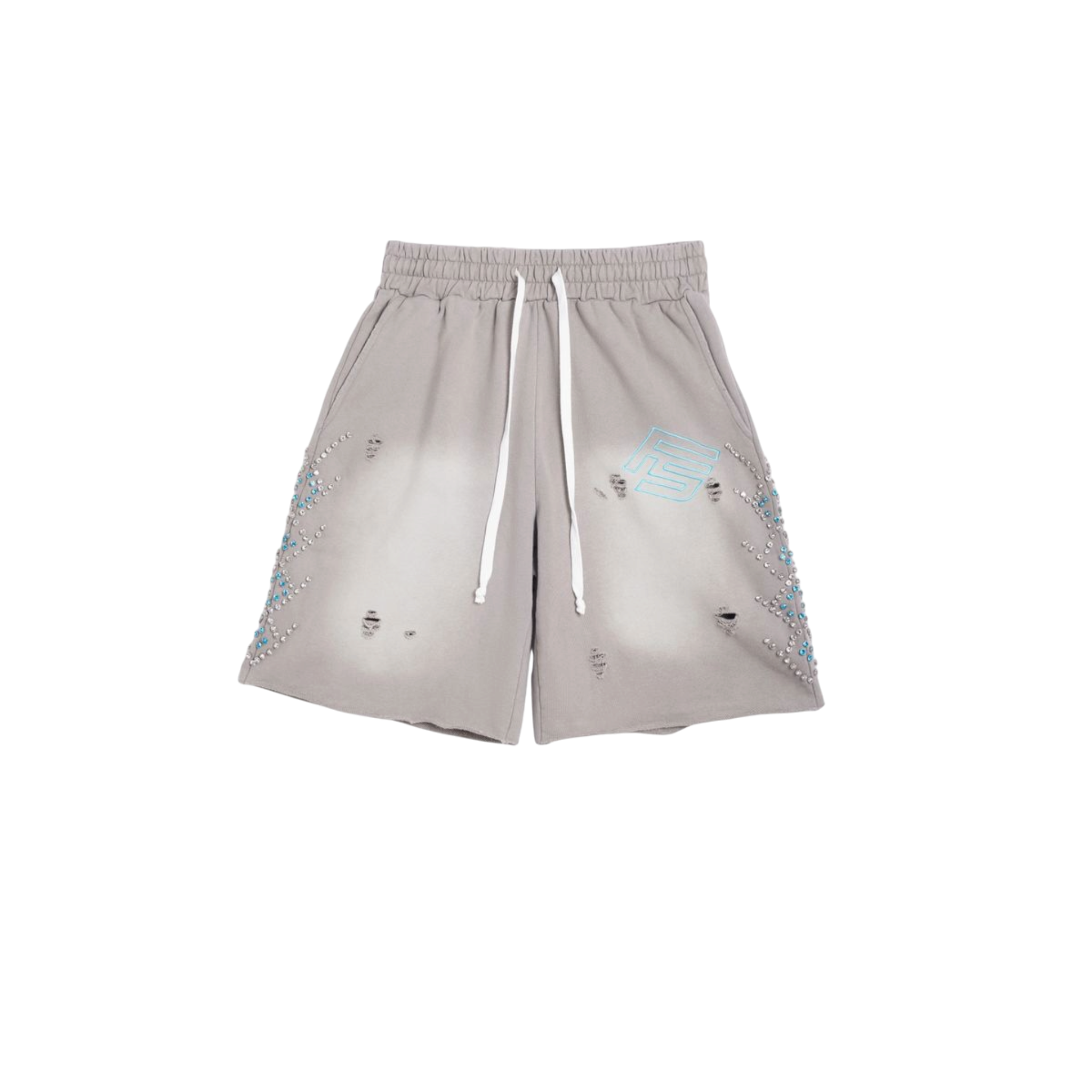 Forever Situated Blue Rhinestone Terry Short