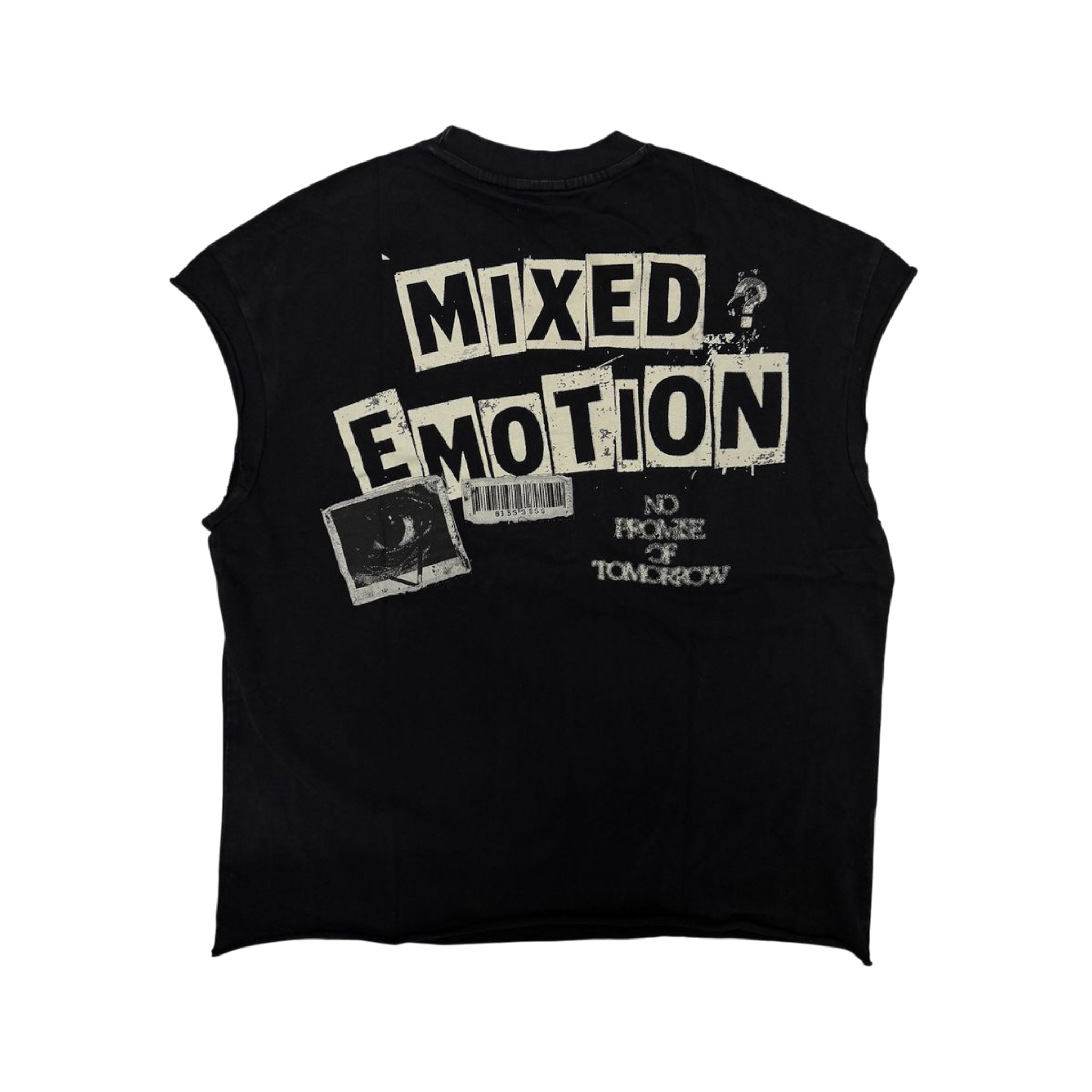 Mixed Emotions Newspaper Sleeveless Tee