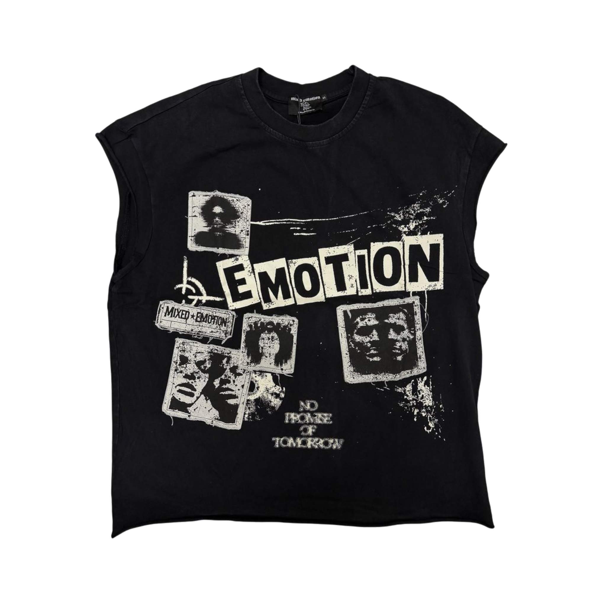 Mixed Emotions Newspaper Sleeveless Tee