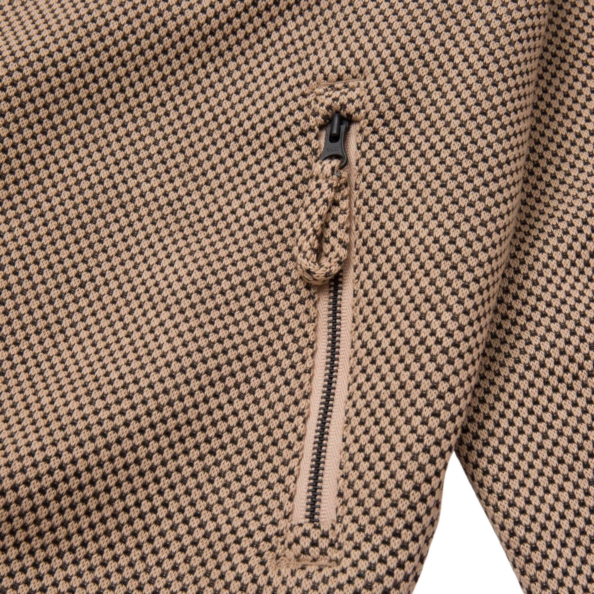 Novelty Knit Track Jacket - Brown