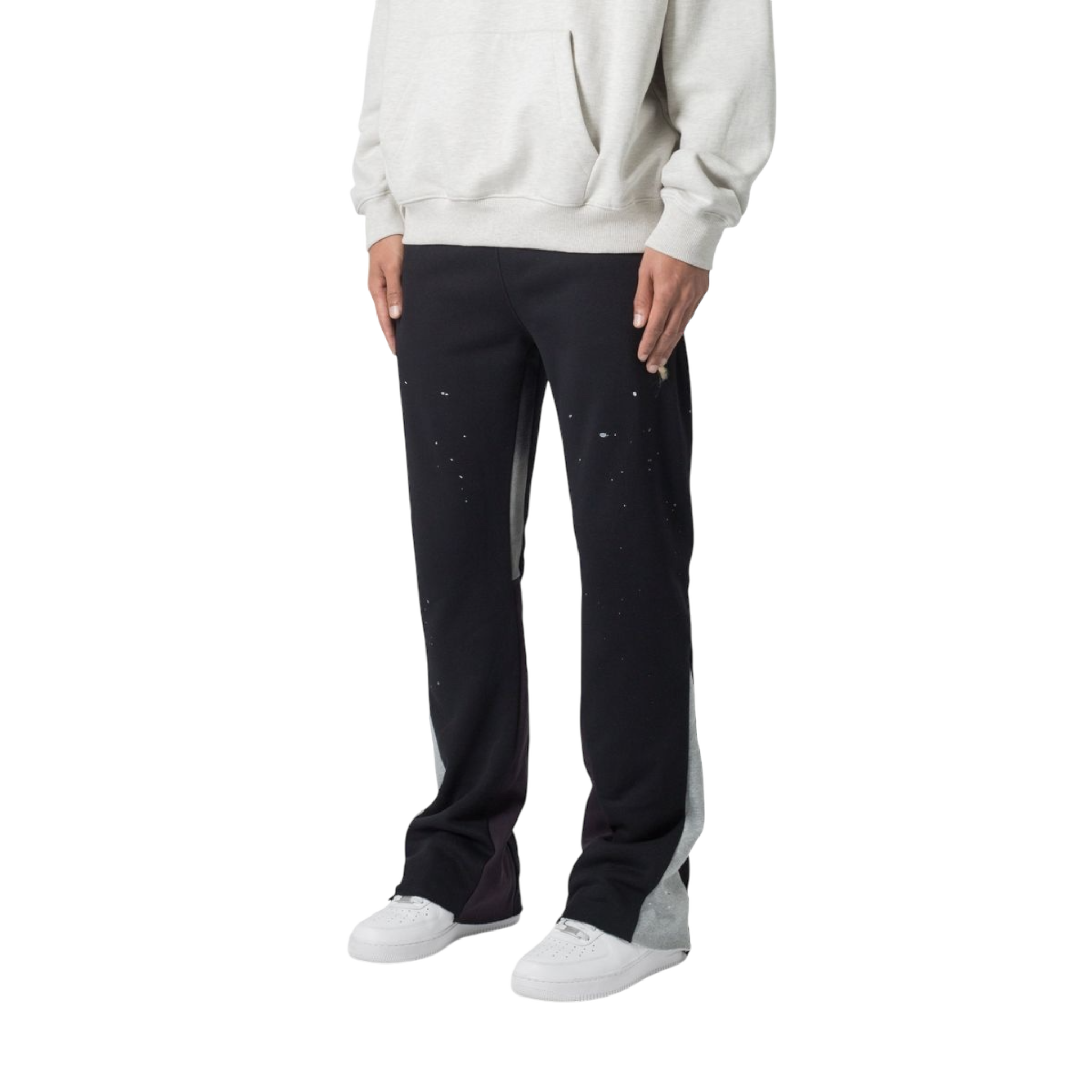 Contrast Bootcut Sweatpants - Black