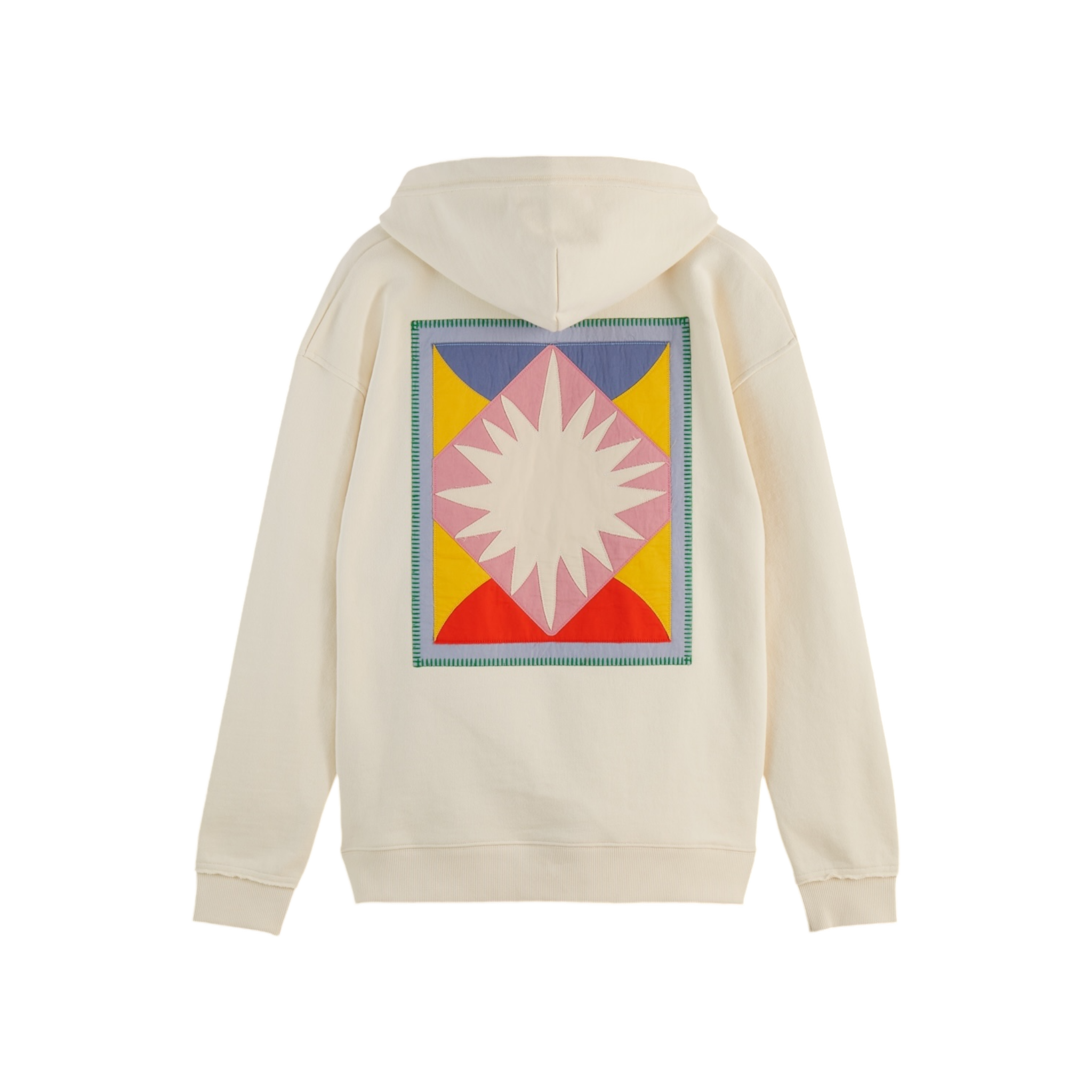 Scotch And Soda Patchwork Applique Artwork Relaxed Fit Hoodie