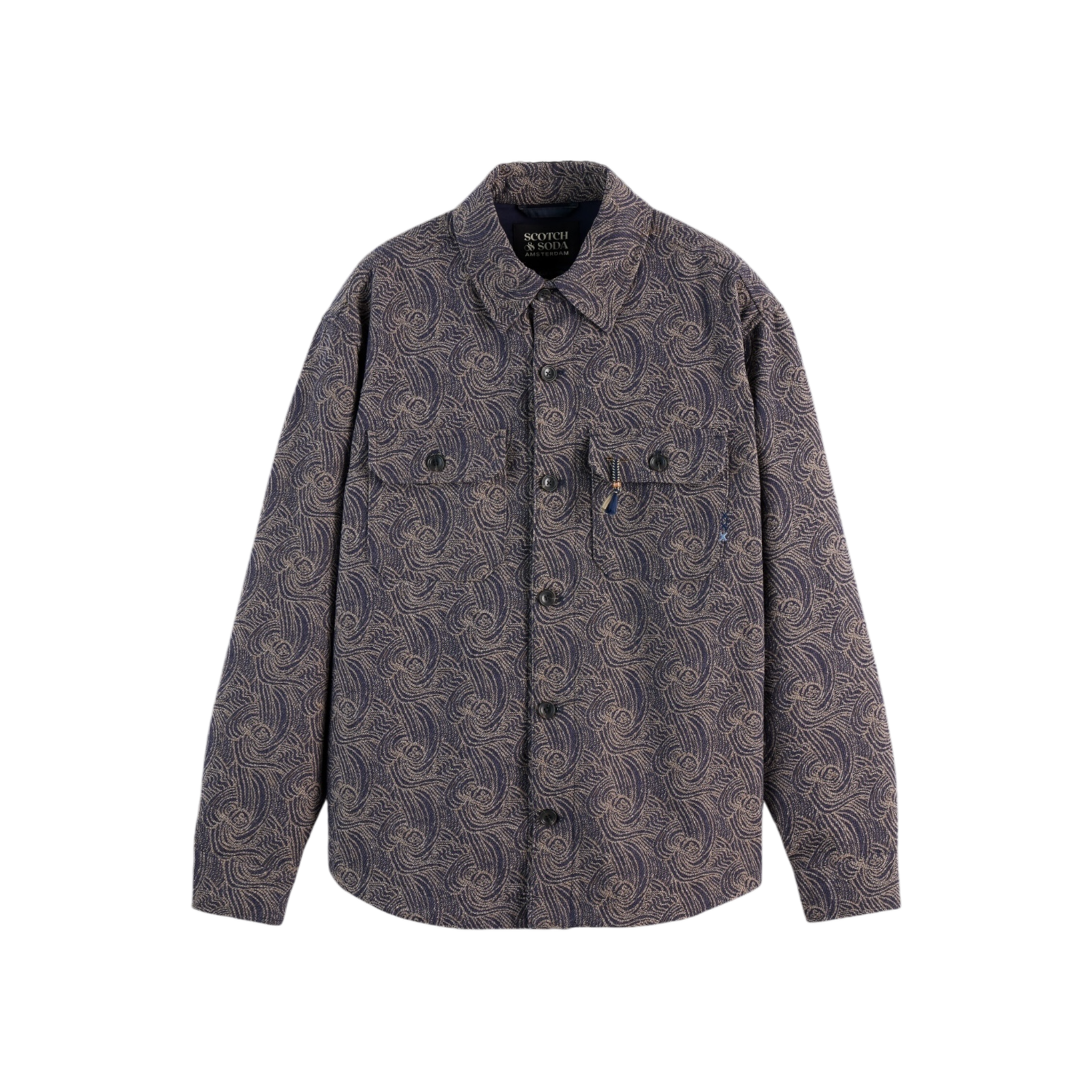 Scotch And Soda Jacquard Wool-Blend Overshirt
