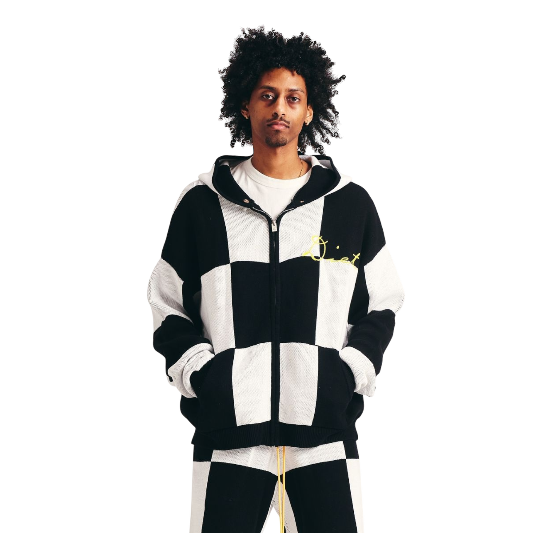 Diet Starts Monday Checkered Jacquard Full Zip