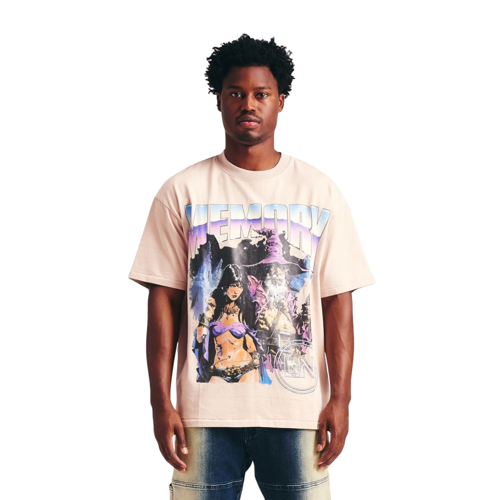 Memory Lane Heavy Metal Tee - Light Pink