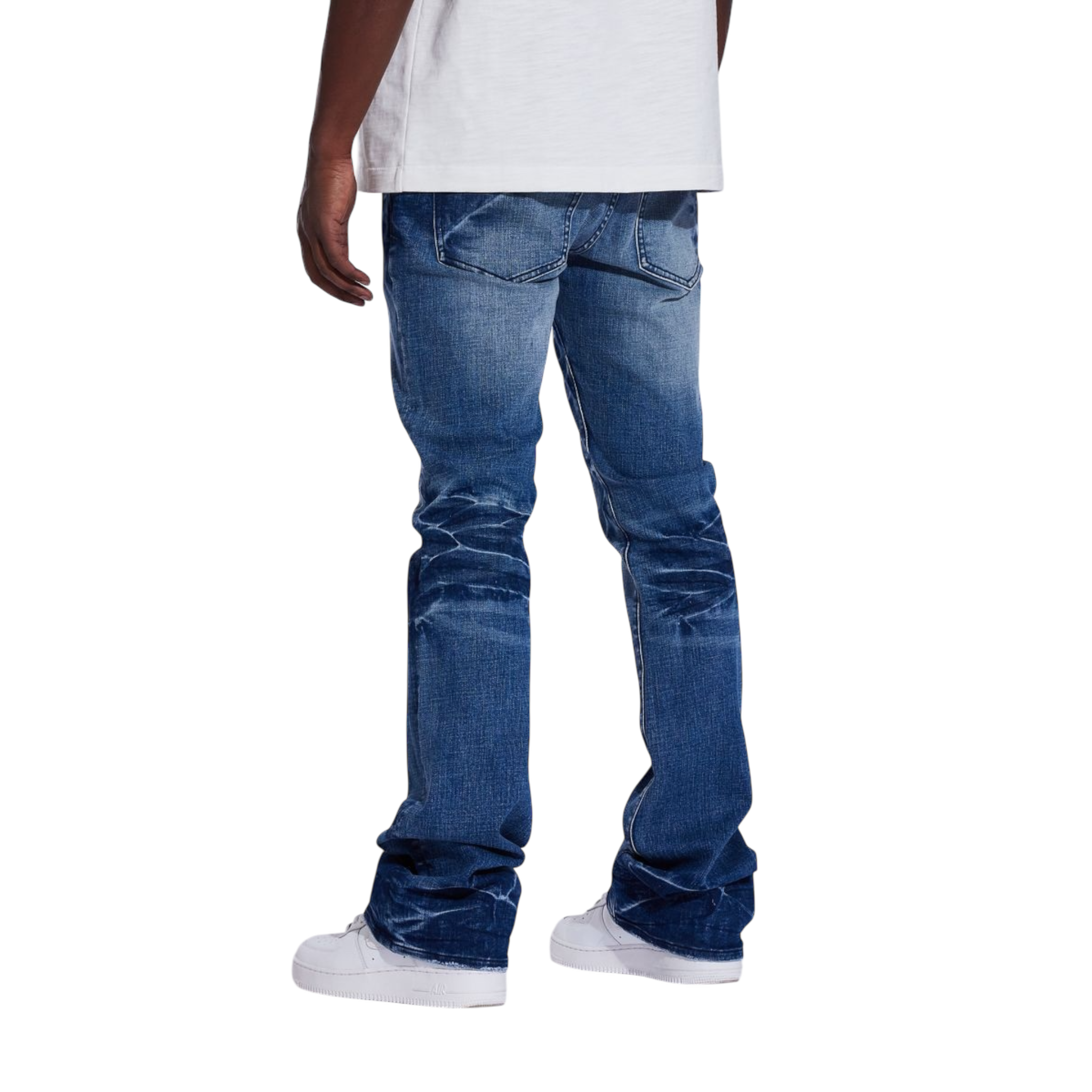 Crysp Denim Arch Flare  (Medium Blue)