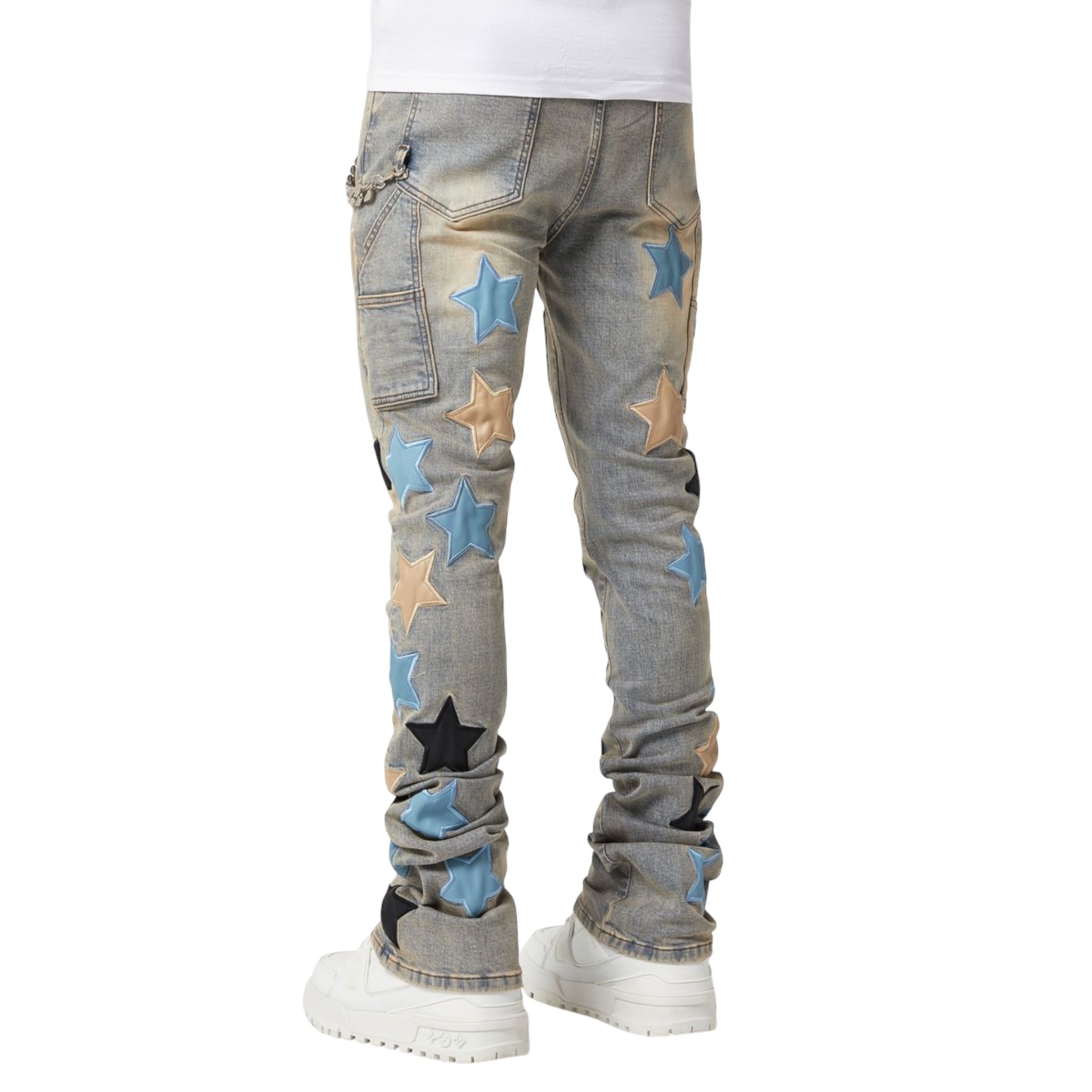 Powder Blue Vintage Stars Denim